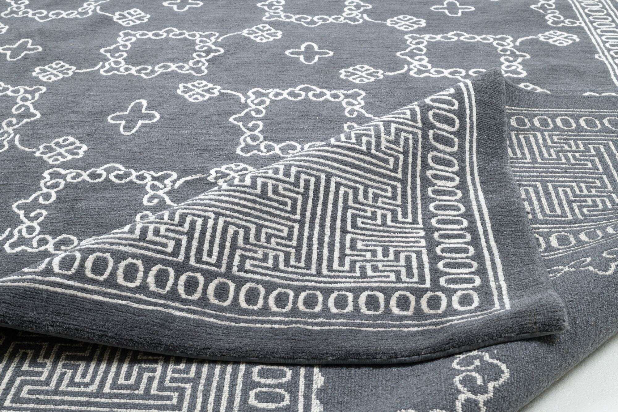 Nepal Teppich Jabu Silk 60 Wolle Seide Design Teppich 245x317cm