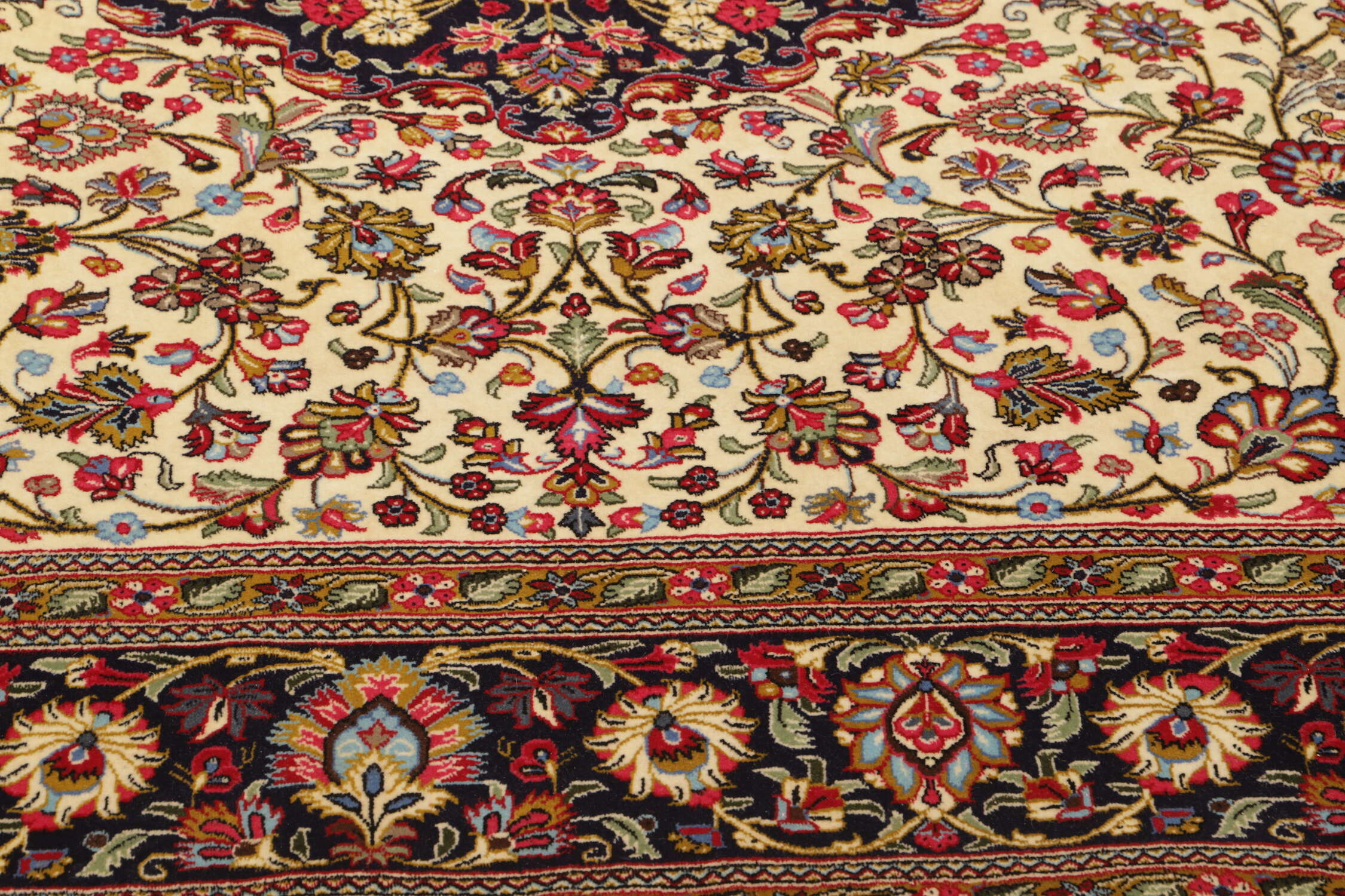 Teppich Ghom Kork 221x310cm Handgeknüpft Persischer Teppich fein