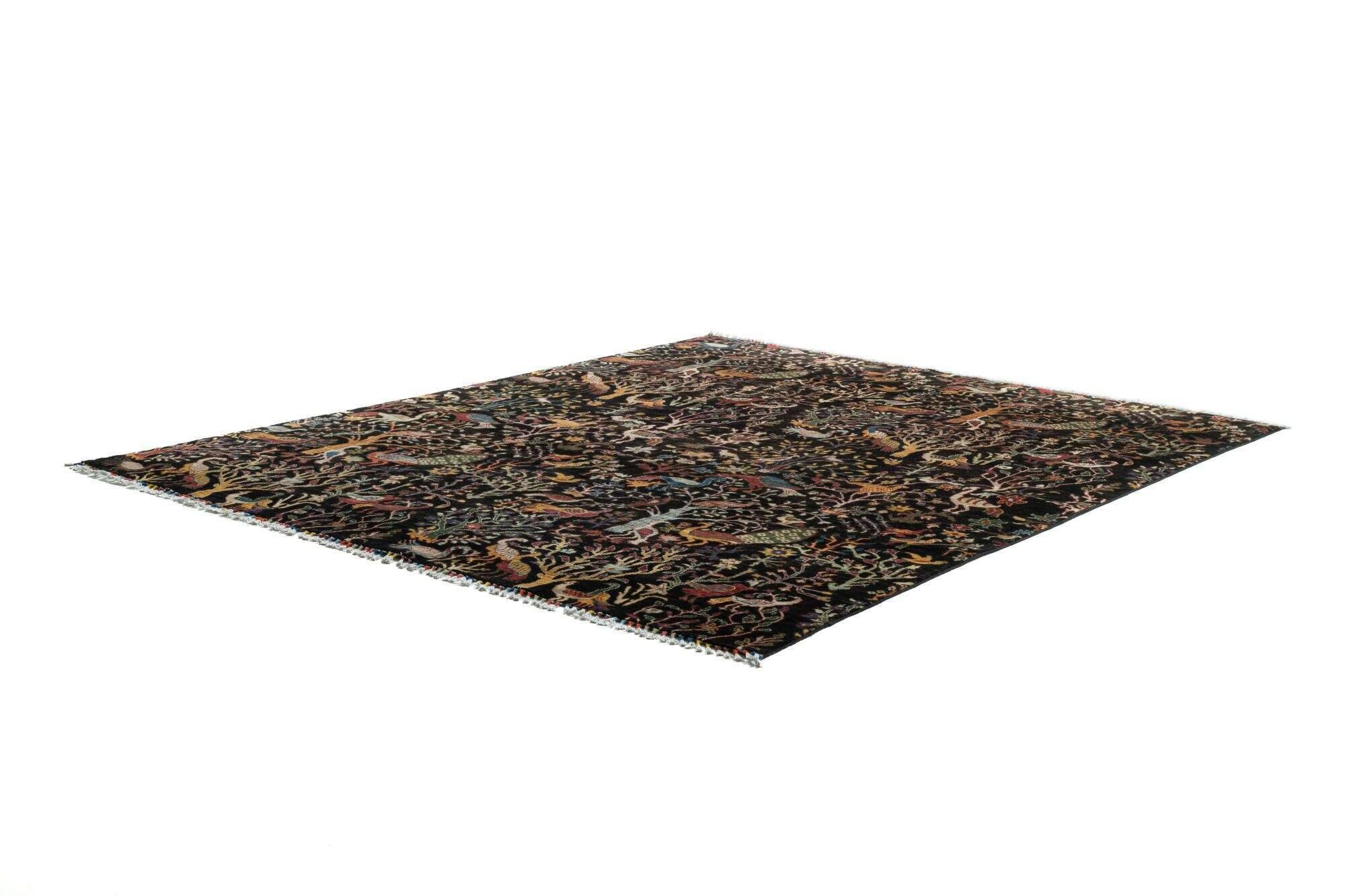 kandashah_57_610blackmulti_431689_2 Orientteppich 242x296 cm Handgeknüpft Kandashah schwarz Schurwolle