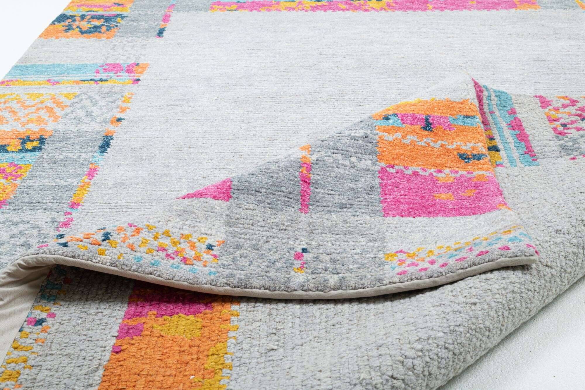 sangri_rs681_655greymulti_412502_9 Sangri Teppich Nepal Design RS681 Handgeknüpft Wunschmaß