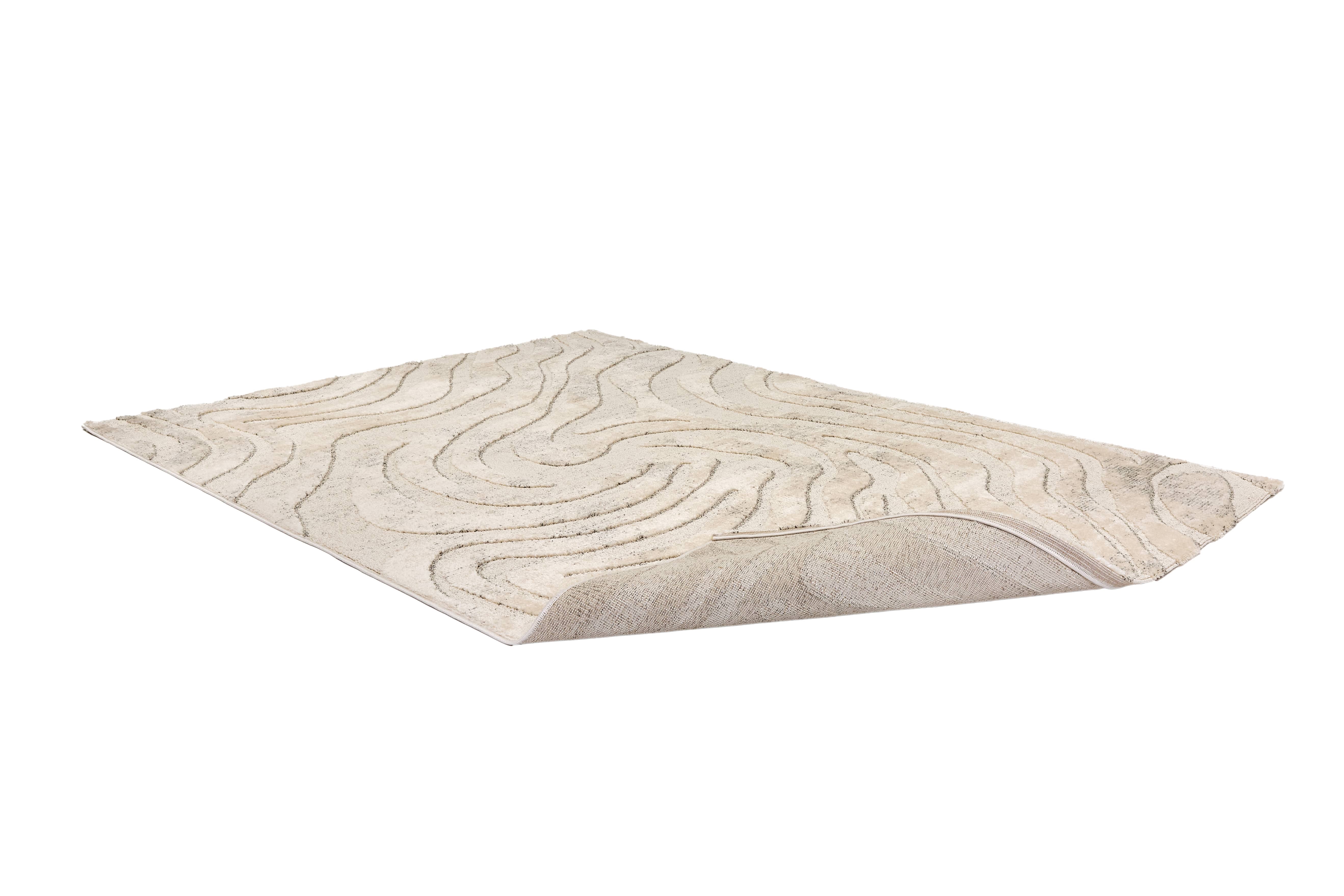 Wohnteppich Lou D.251 C.003 Wellen creme-grau