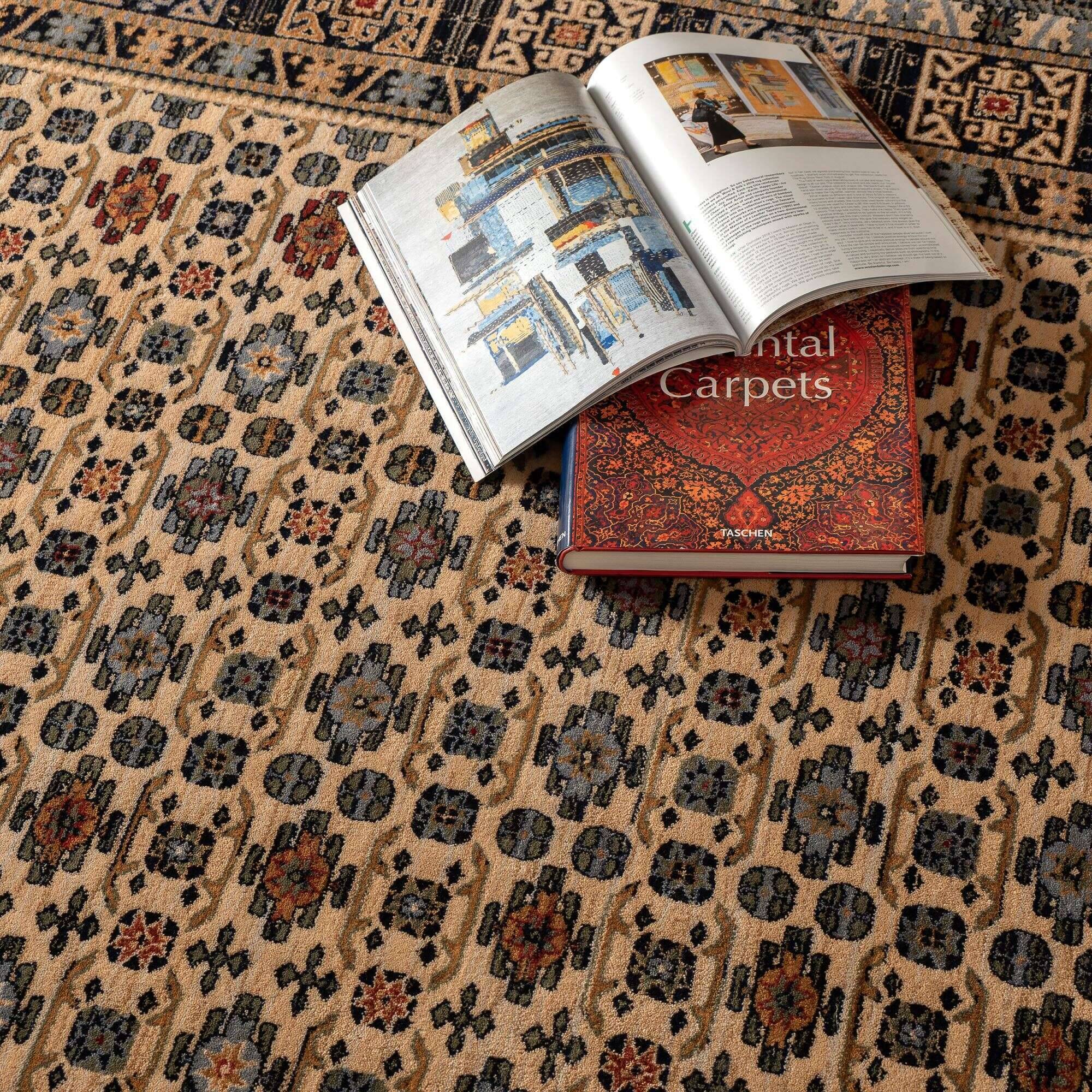 Saharna_6428_705bluemulti_422792_Milieu_2 Teppich Saharna 6428 Webteppich aus reiner Wolle