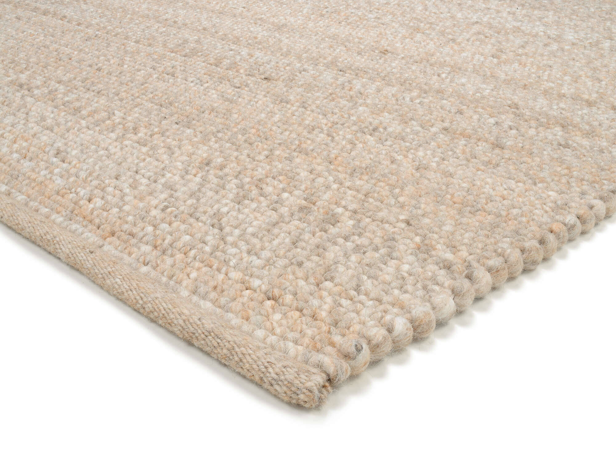 FAV01-458-3 Handgewebter Naturteppich "Favorit" Schurwollteppich Gewalkte Wolle