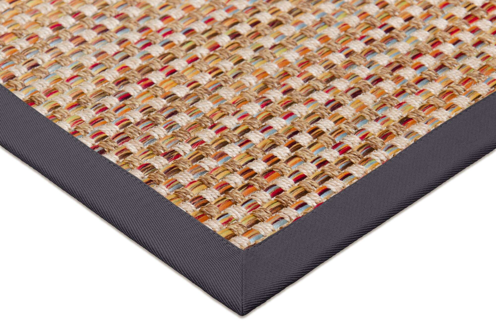 Outdoor Teppich Antigua multi mit Bordüre in grau