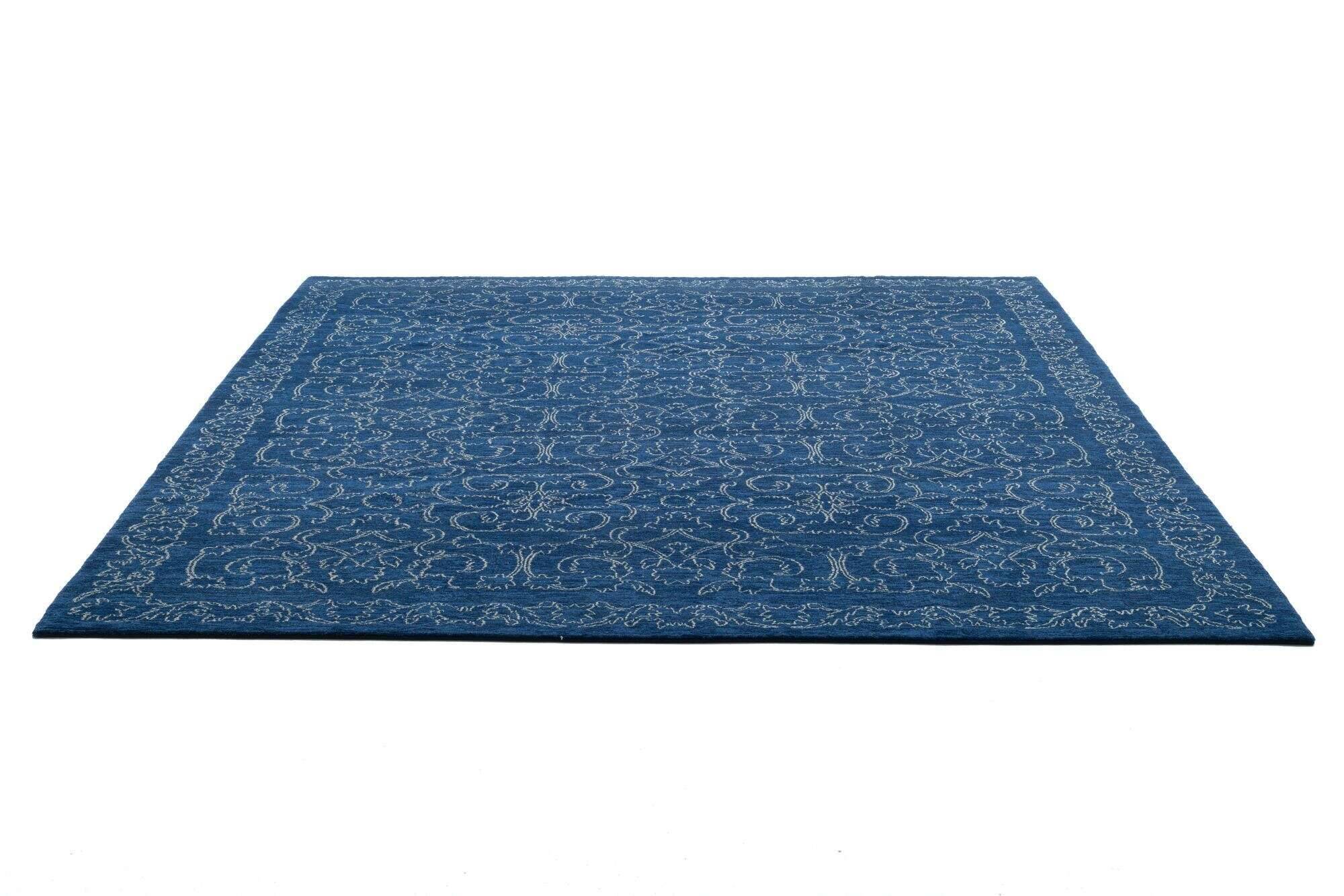jabusilk30_c3515_700blue_409013_22 Nepal Teppich Jabu Silk 30 Wolle Seide Design Teppich 250x308cm