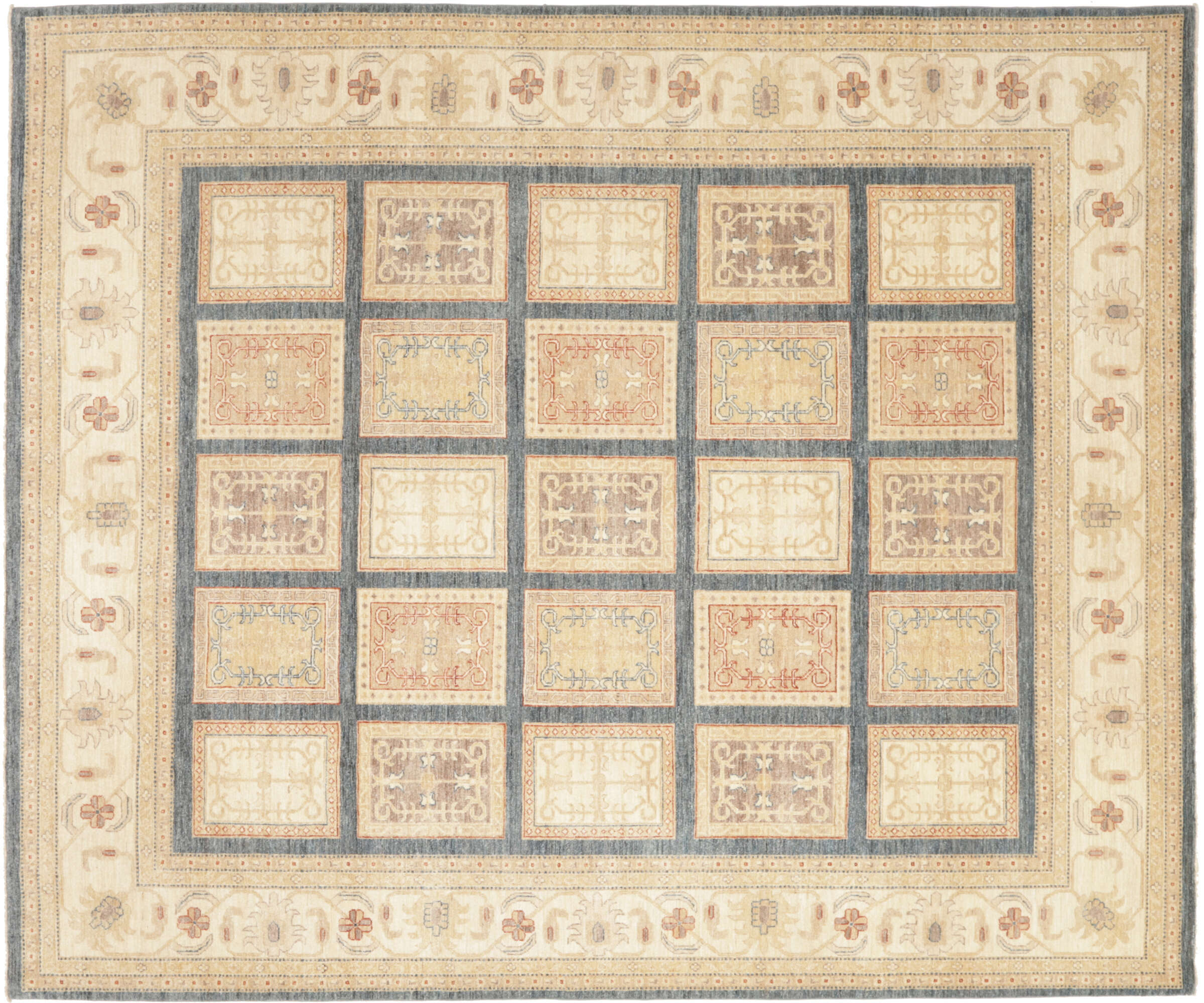 Teppich Ziegler 263 x 309 cm Orientteppich beige Handgeknüpft Schurwolle