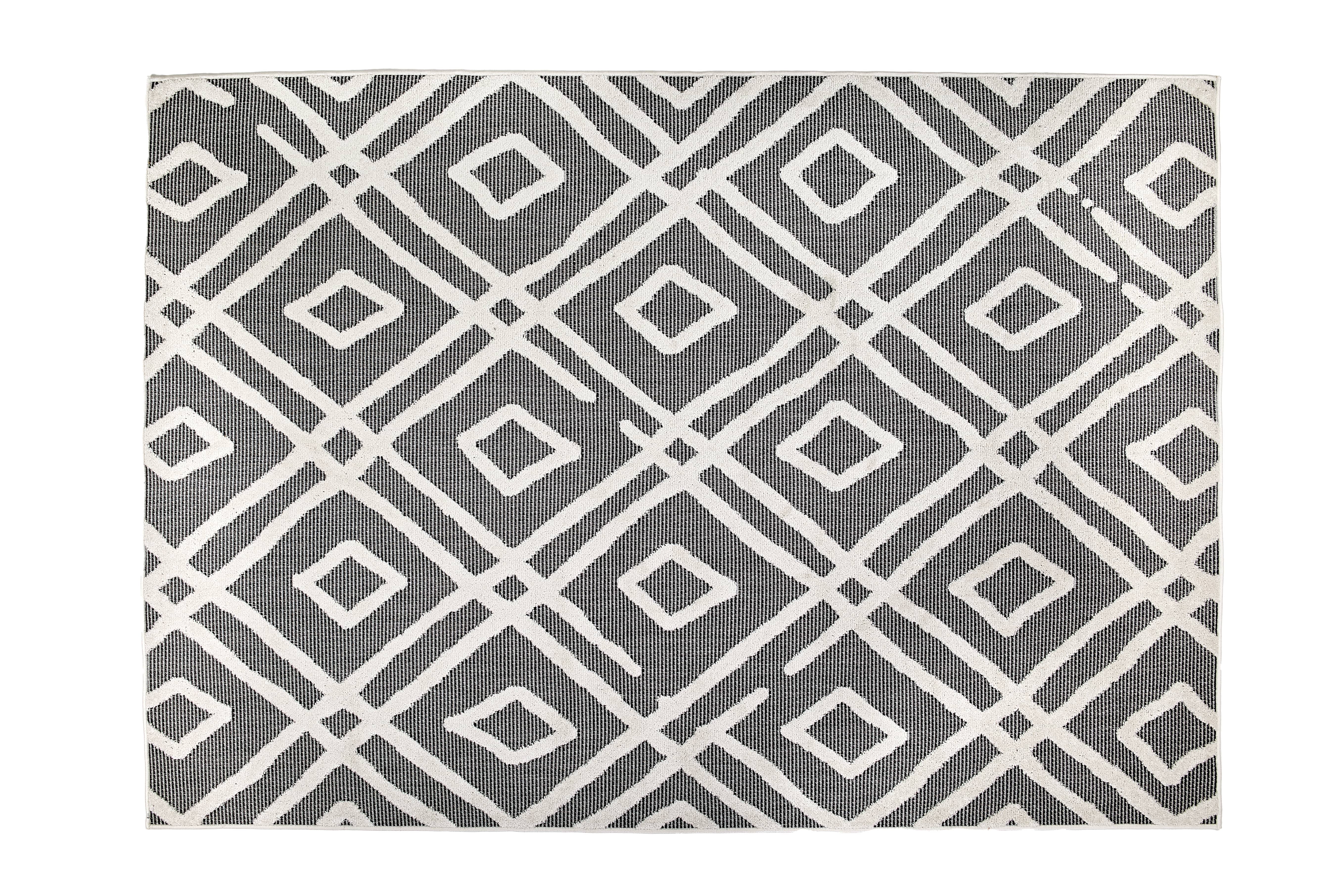 In- und Outdoor Teppich Serina D.252 C.004 Ethno grau/weiß