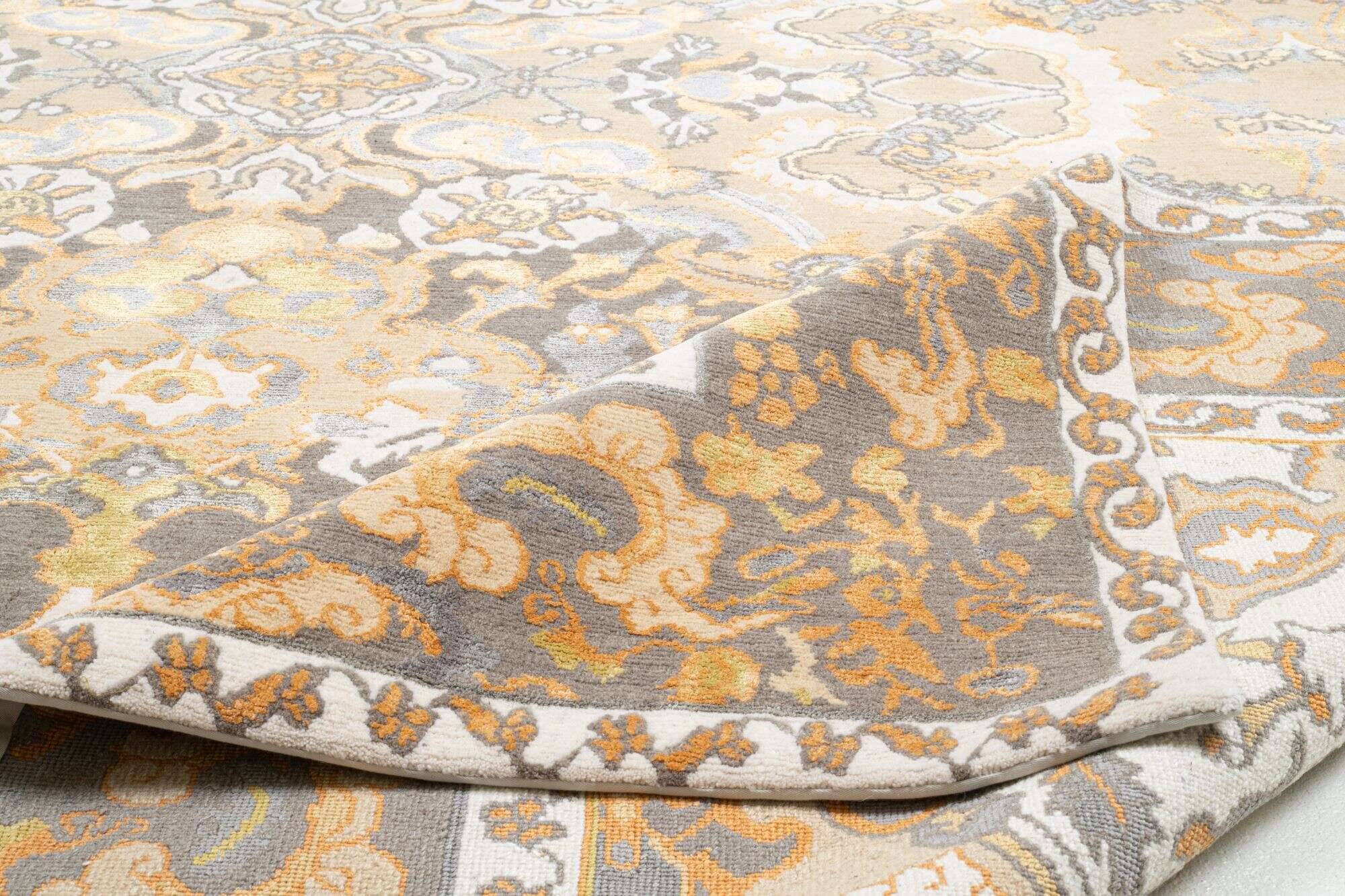 jabusilk60_cx3514_190vanilla_409033_9 Nepal Teppich Jabu Silk 60 Wolle Seide Design Teppich 246x306cm