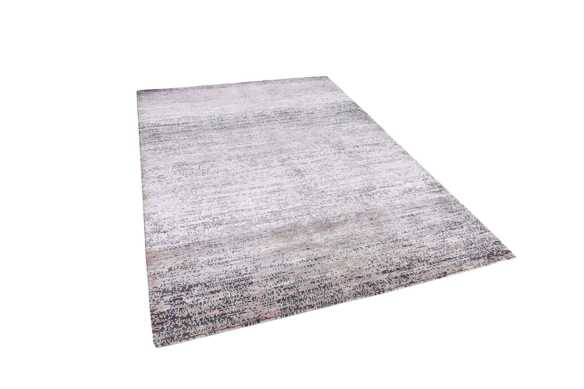 ribeyesilk60_c750_666greyred_427582_23 Nepal Teppich Rib Eye Silk 60 Design Seide Wolle 142x201 cm