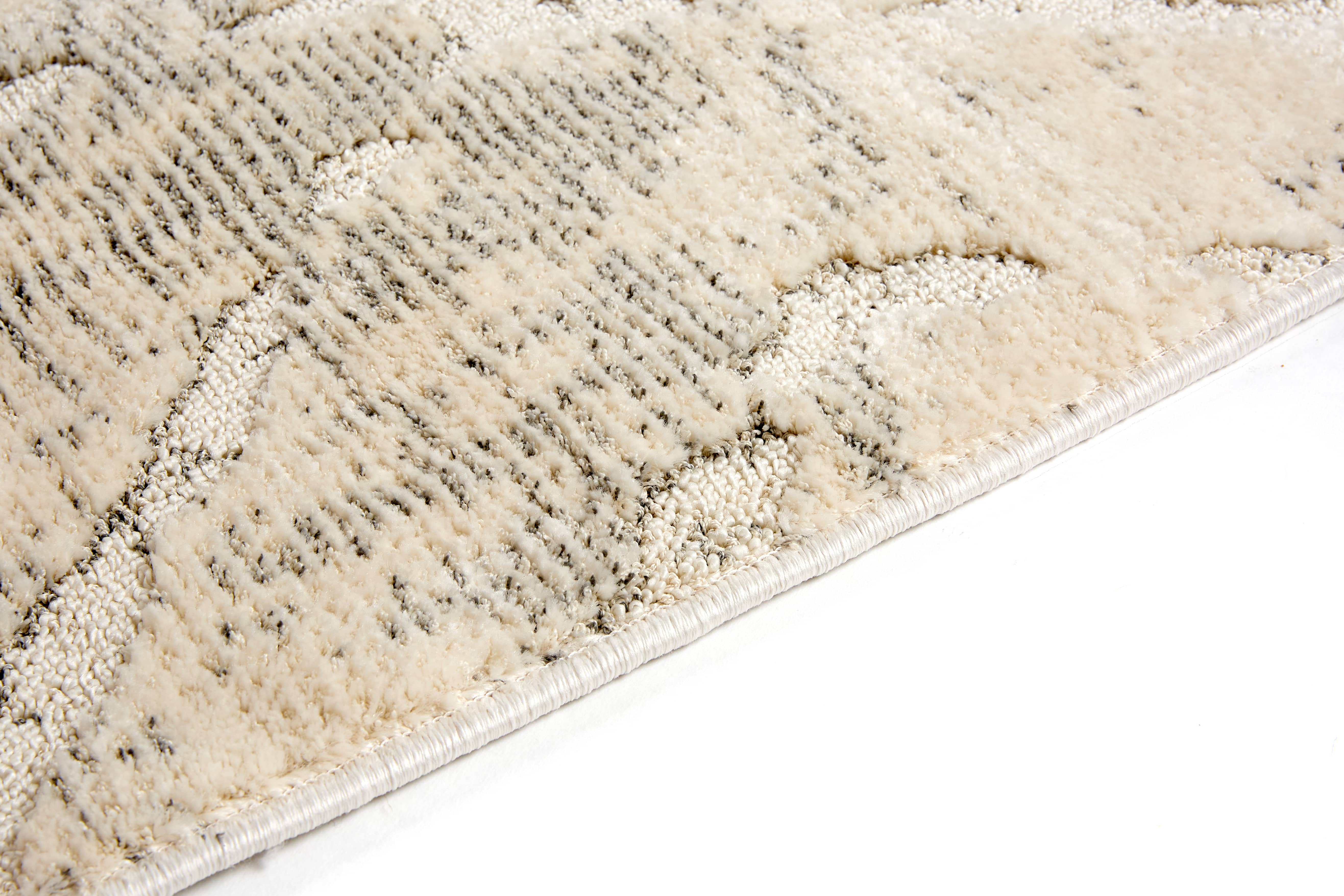 Wohnteppich Lou D.254 C.003 Rauten creme-grau