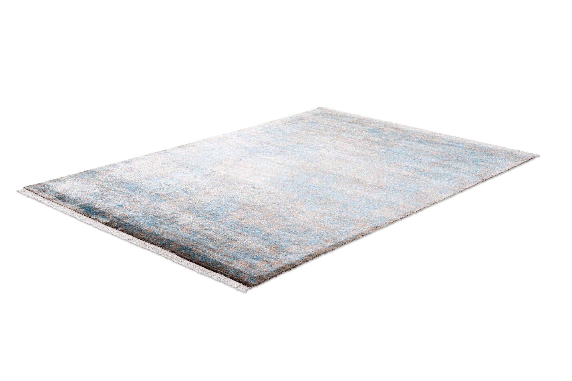 queensland_4728_728darkturquoise_404888_2 Design Teppich Queensland 160x230cm Handgeknüpft Viskose grau blau