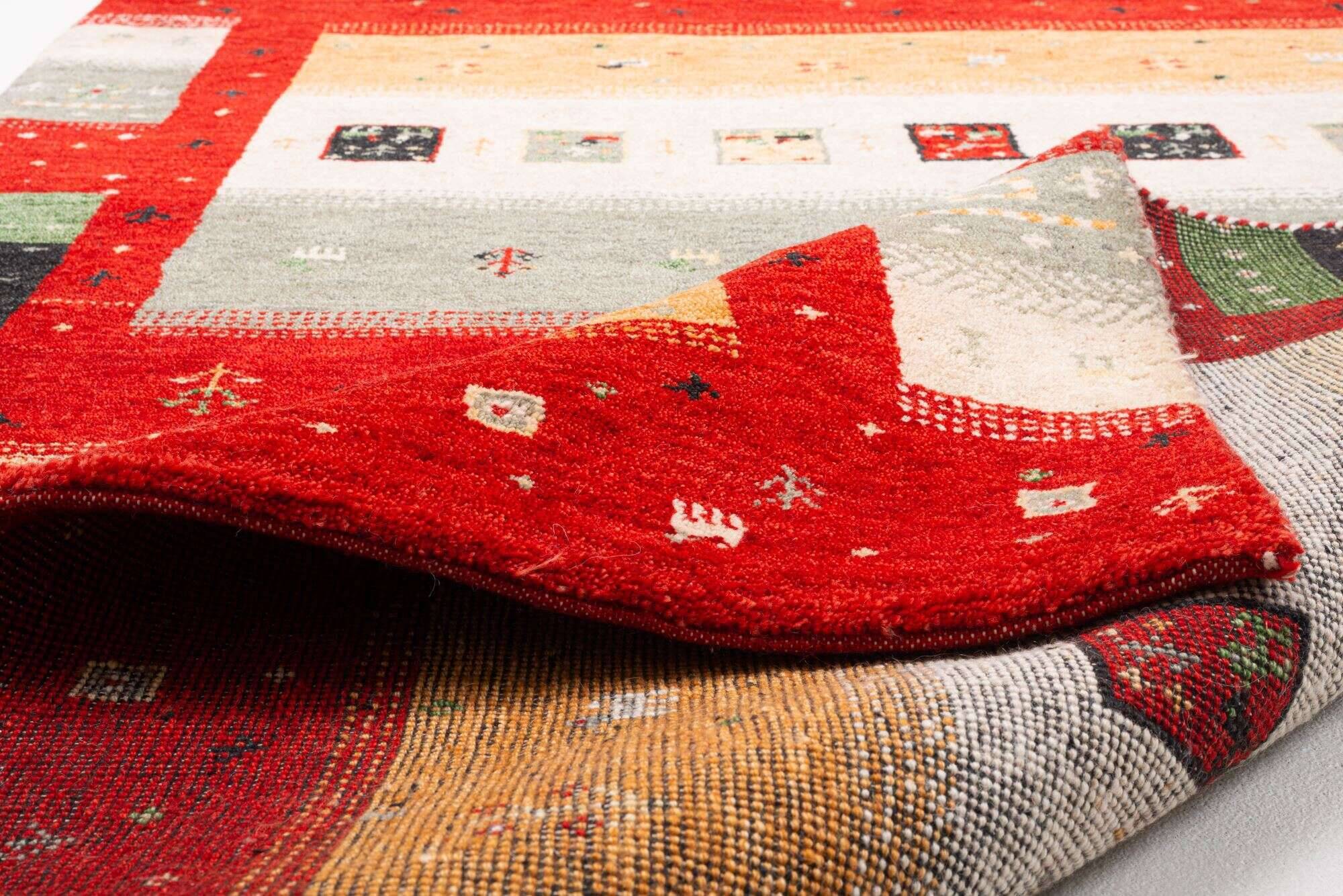 flair_zo-2001-17_200red_408707_9 Gabbeh Teppich 160x230cm Flair Handgeknüpft Schurwolle Bunt