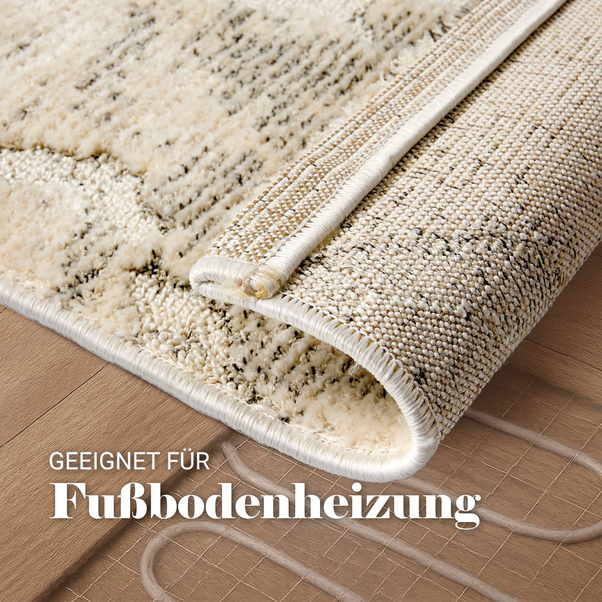 Wohnteppich Lou D.251 C.003 Wellen creme-grau