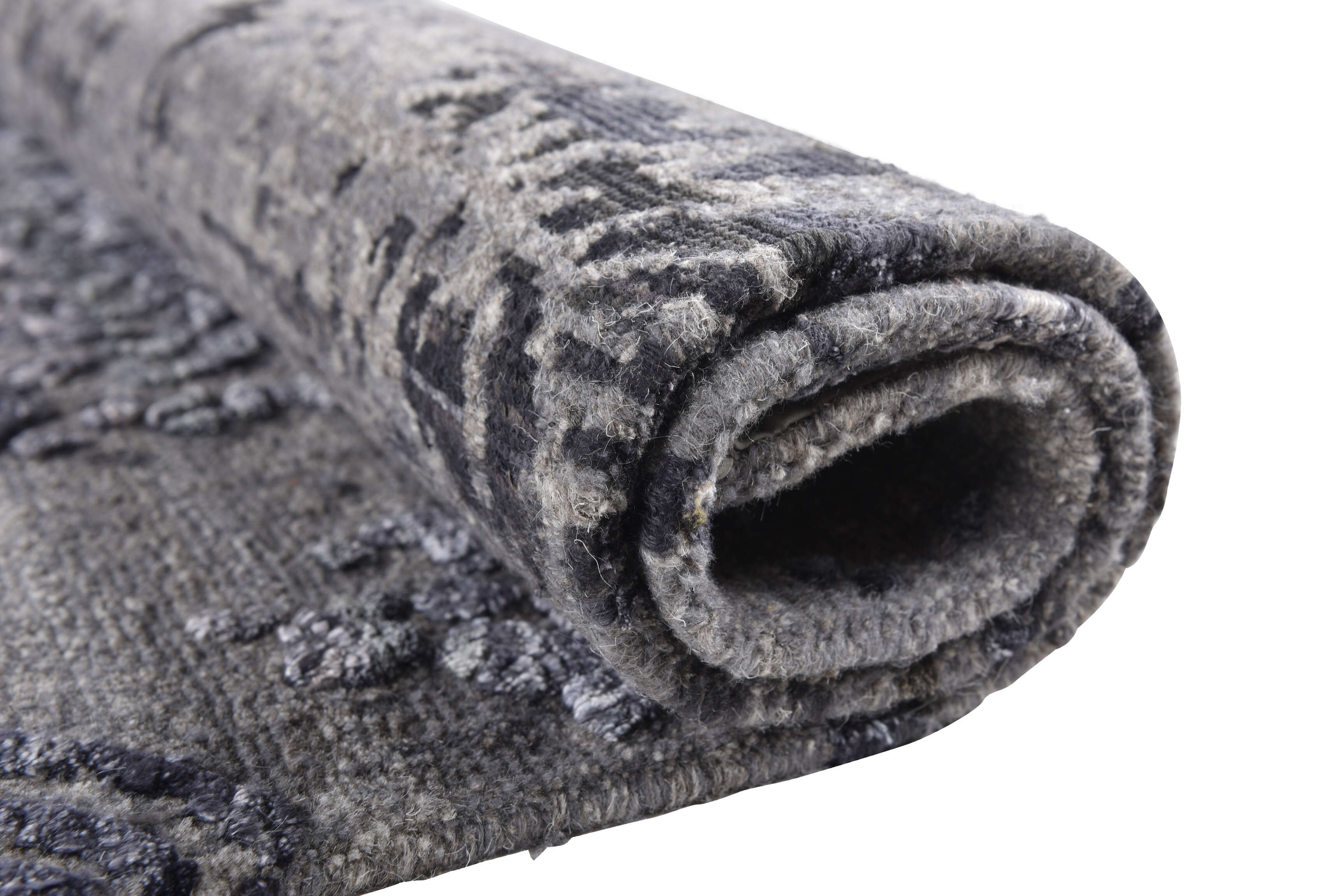 Nepal Teppich Jabu Silk 60 grau im Wunschmaß