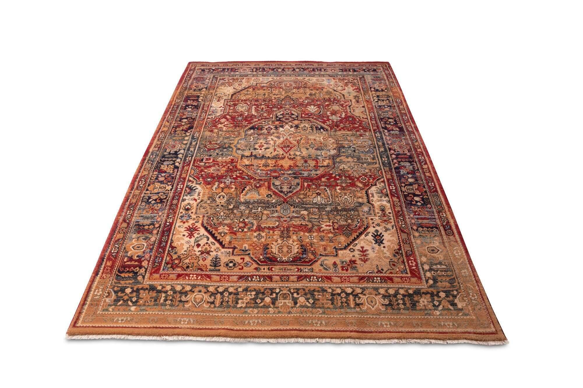 Saharna_7518_205_redmulti_423929_22 Teppich Saharna 7518 Webteppich aus reiner Wolle