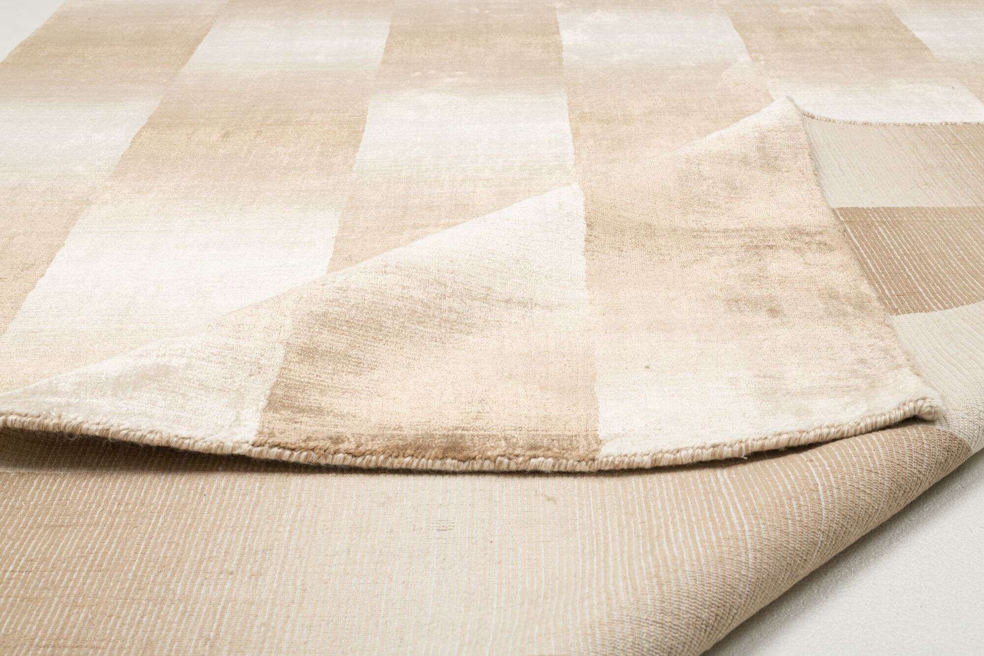Teppich Modern 160x230cm Palmyra Handgearbeitet Viskose beige