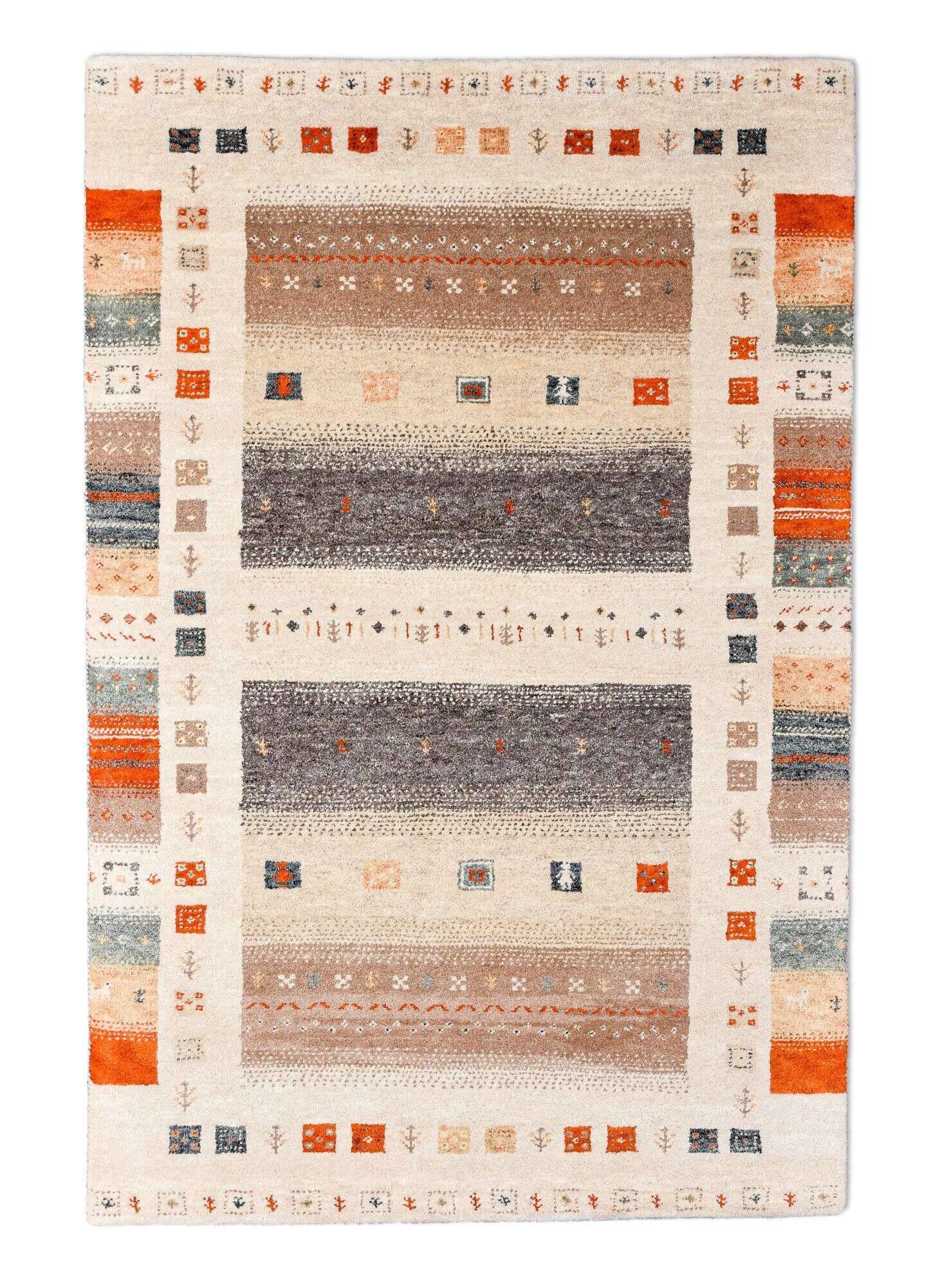 nomade_zo-2511-18_183sandmulti_412750_1 Teppich Nomaden Gabbeh 160x230cm Handgeknüpft Schurwolle Bunt