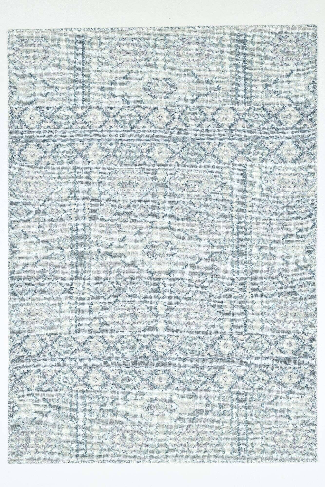 zilch_zo-3908-19_303mint_427750_1 Handwebteppich Zilch Schurwolle Kelim Modern Blau Grün 160x230cm
