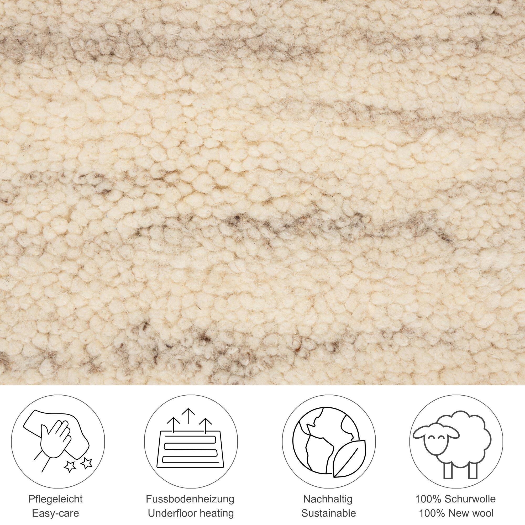 Handgeknüpfter Berber Teppich Hadj aus Marokko Schurwolle