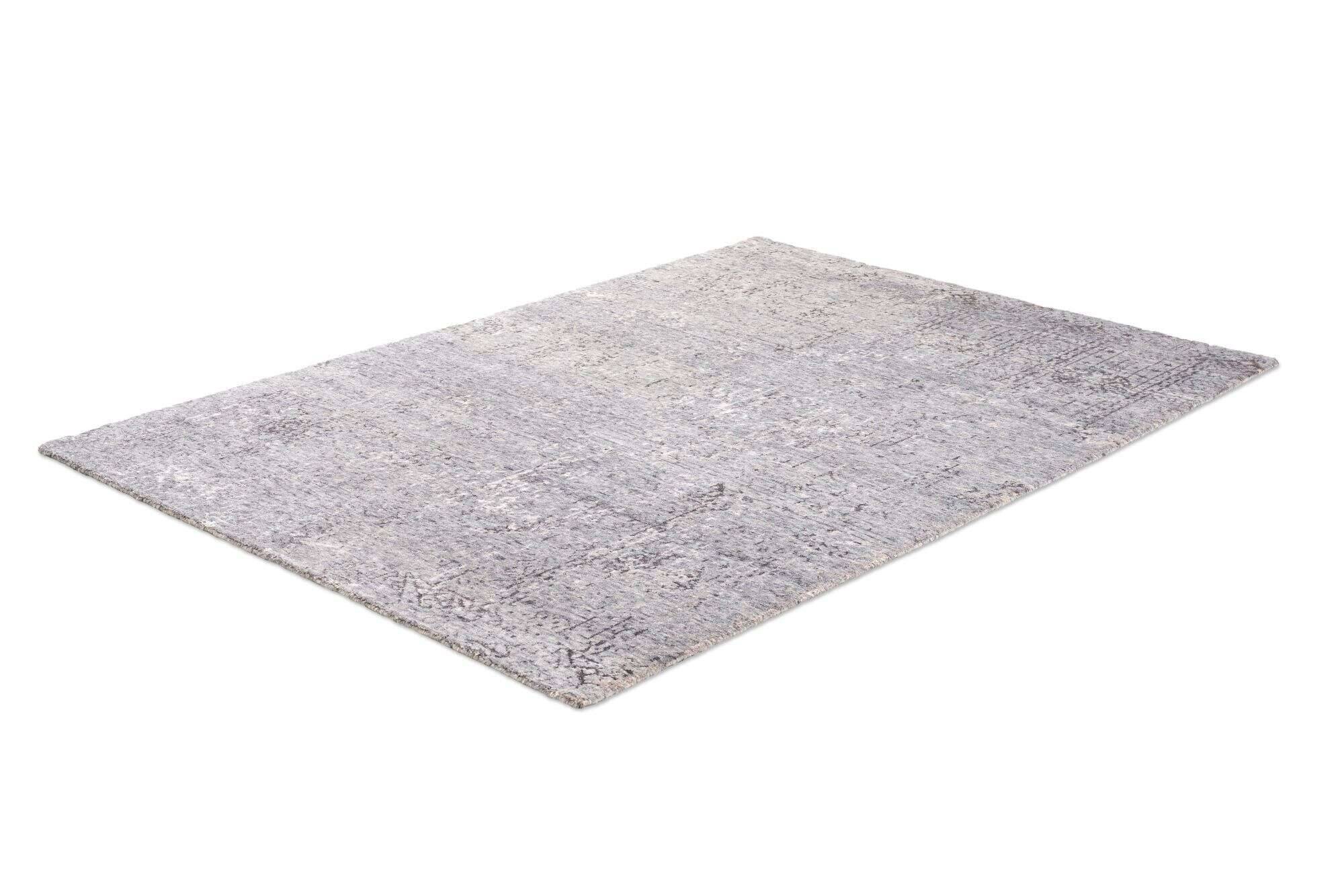 queenscity_zo-1887-17_650grey_409263_2 Vintage Teppich Queenscity 160x230cm Handgeknüpft Wolle Viskose Grau