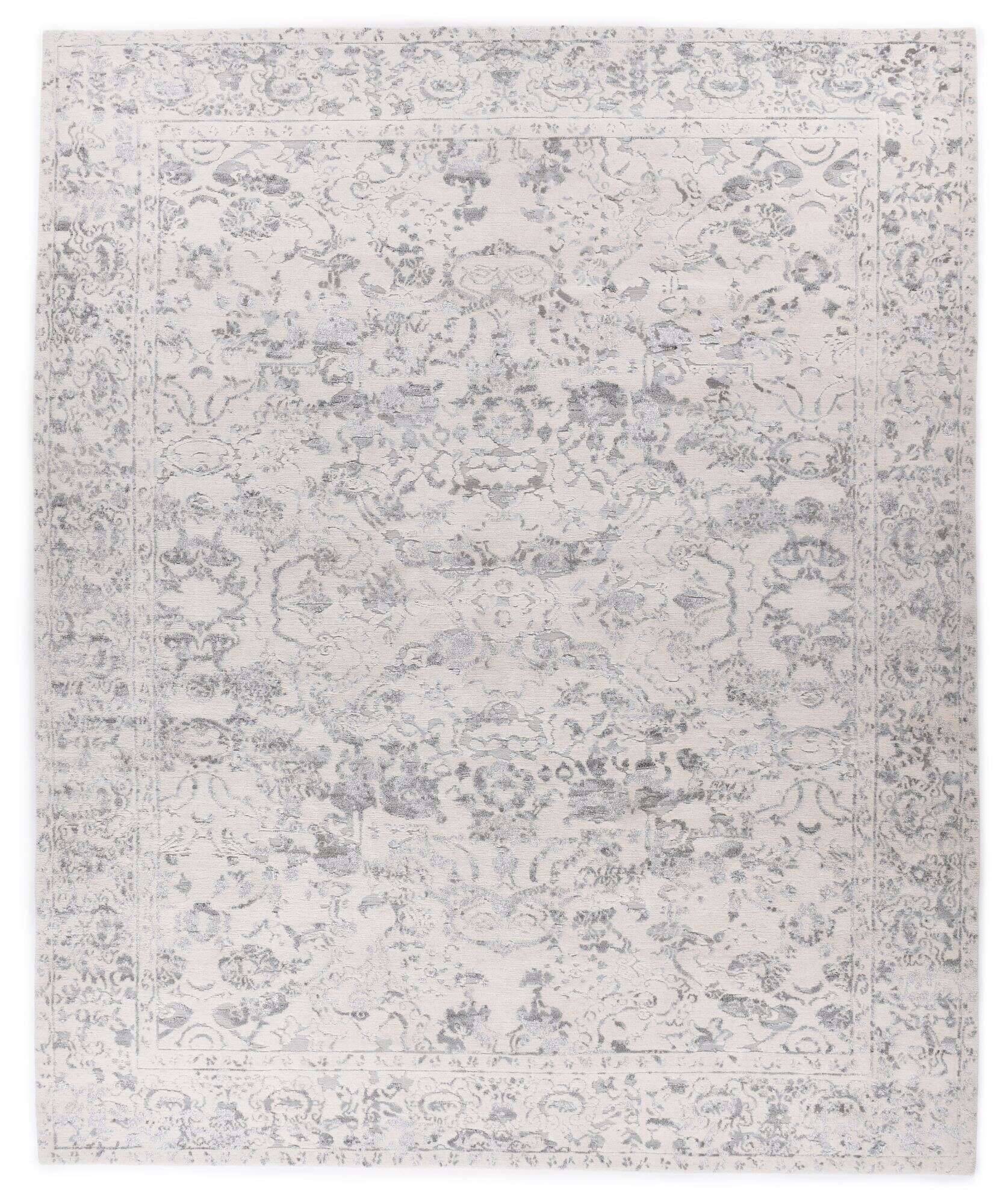 patanalo3010_c3575_567beigesilver_416944_1 Nepal Teppich Patan Alo 30/10 Seide Wolle Design 244x303cm