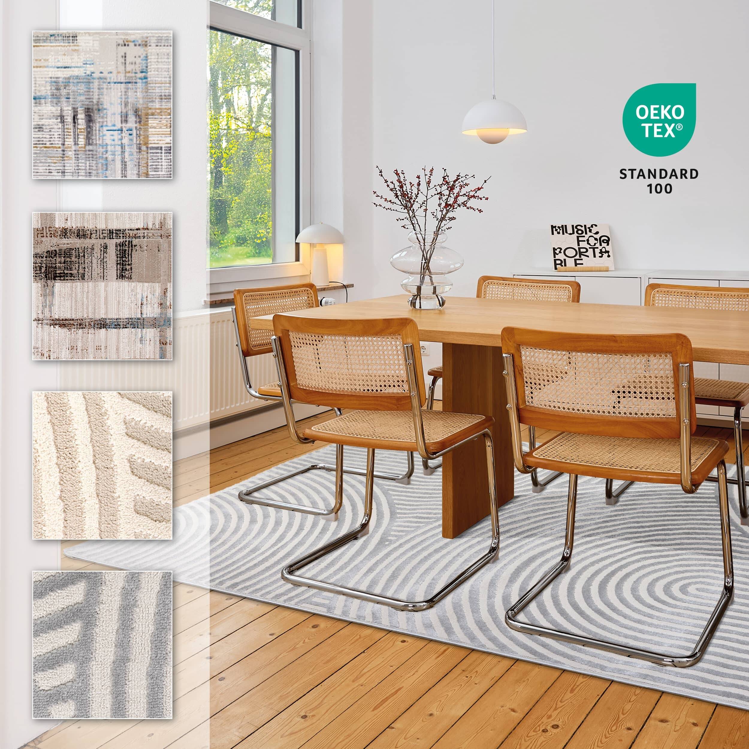 Vintageteppich Jules D.253 C. 004 Kringel silber Vintageteppich Jules D.253 C. 004 Kringel silber