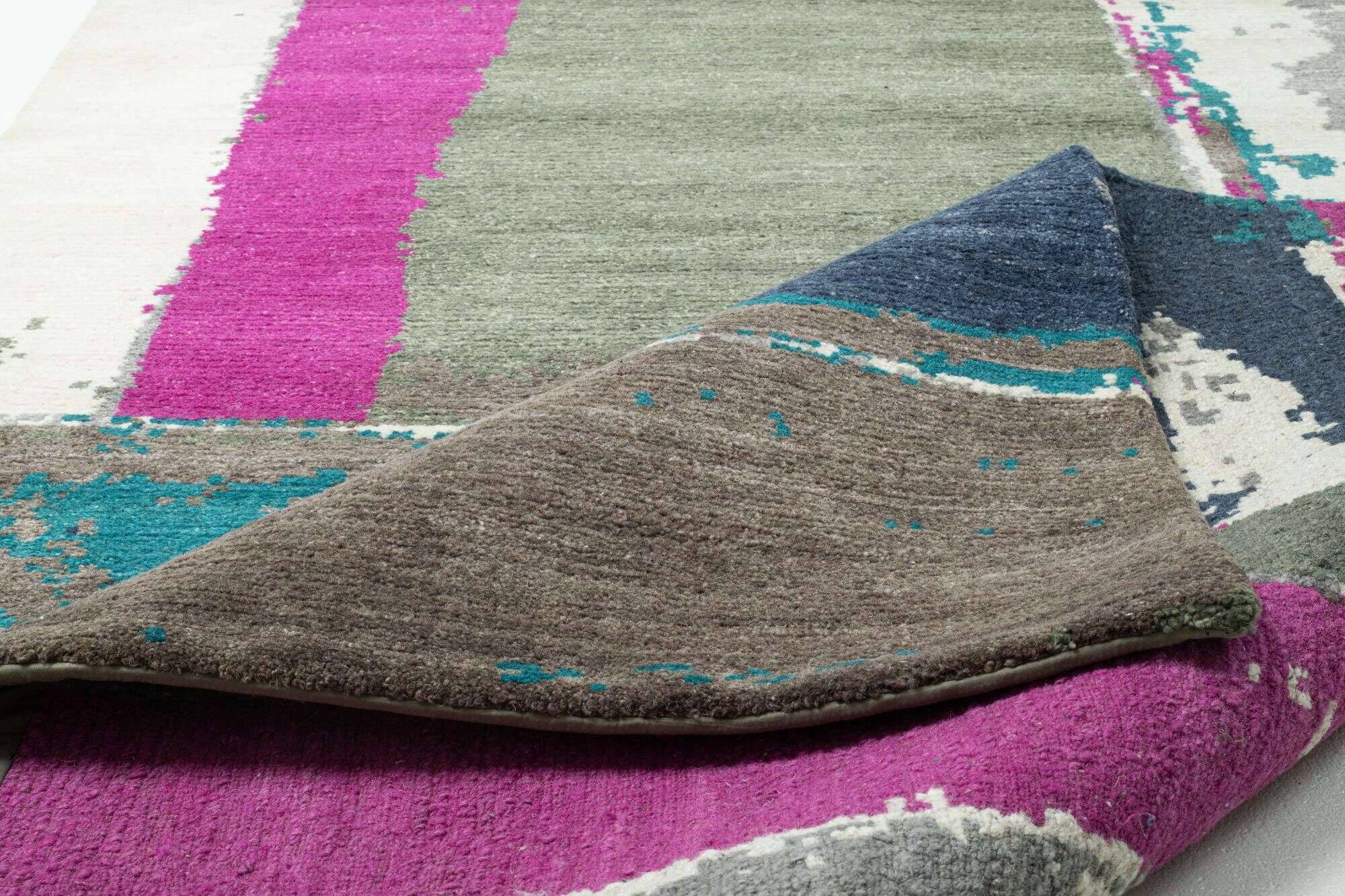 sangri_r2571_650grey_430417_9 Sangri Teppich Nepal Design C4332 Handgeknüpft 163x233 cm bunt