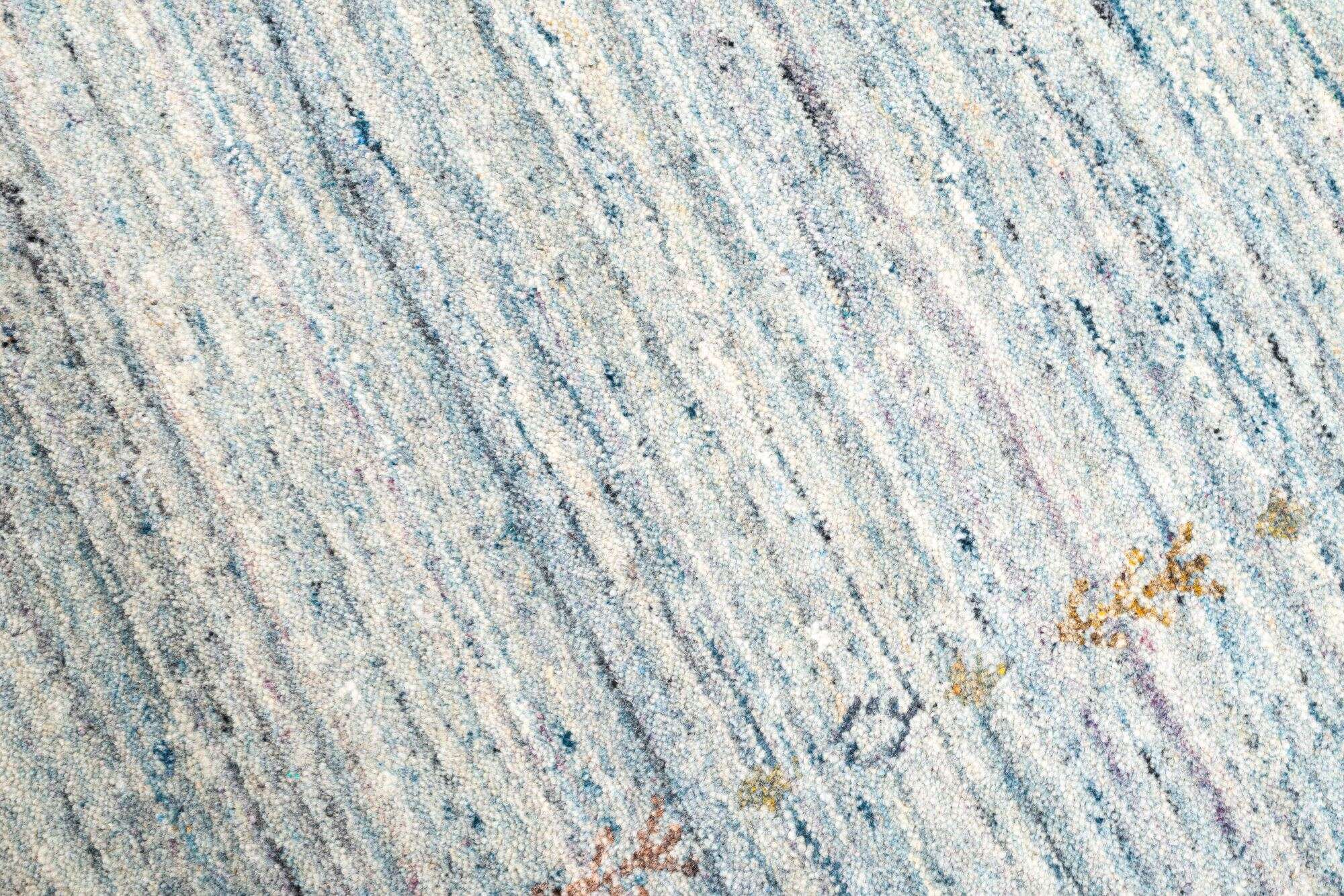 Gabbeh Teppich Schurwolle ca 160x230 cm hellblau