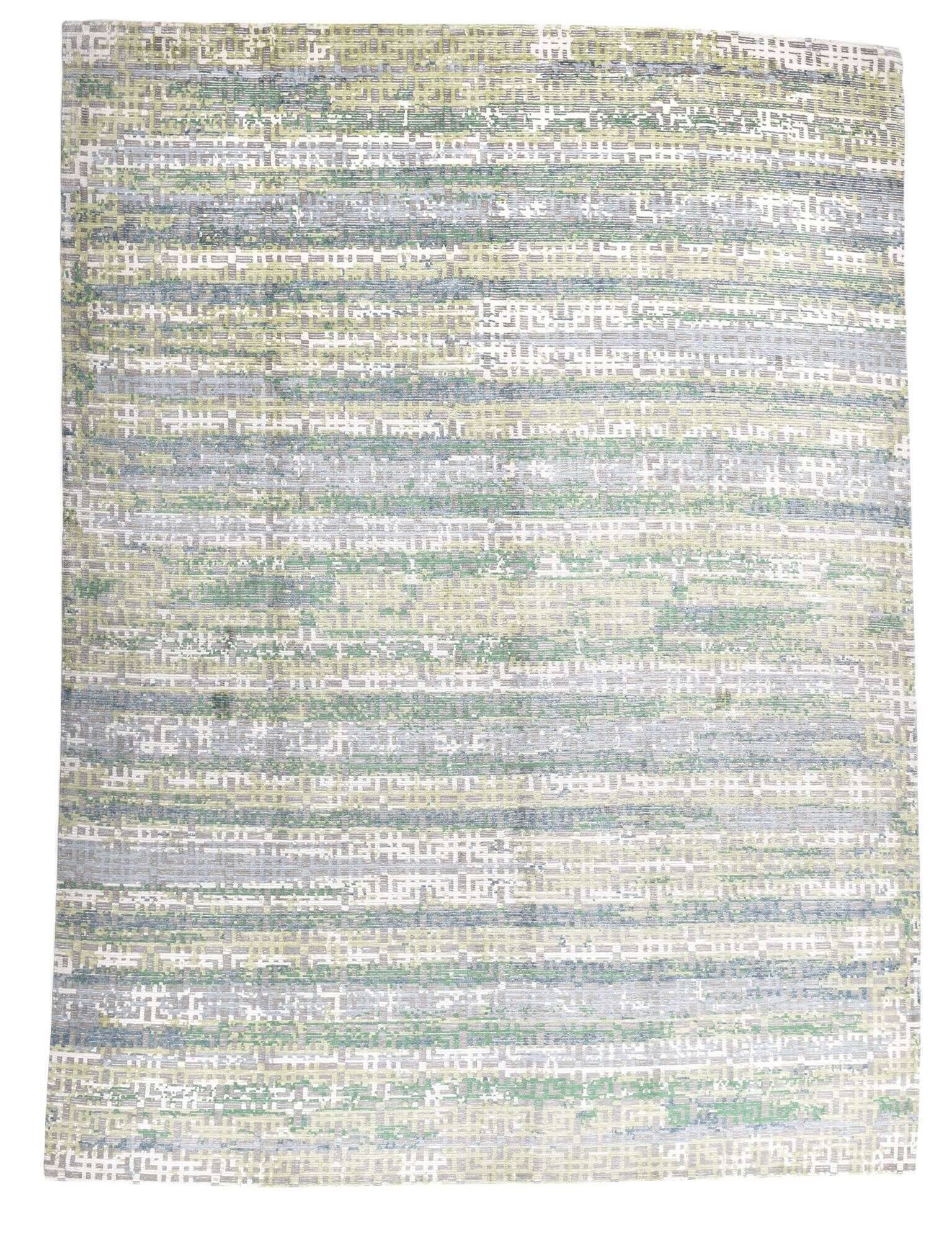 ribeyesilk60_c3301_305greenmulti_404990_1 Nepal Teppich Rib Eye Silk 60 Wolle Seide Design Unikat 245x309cm
