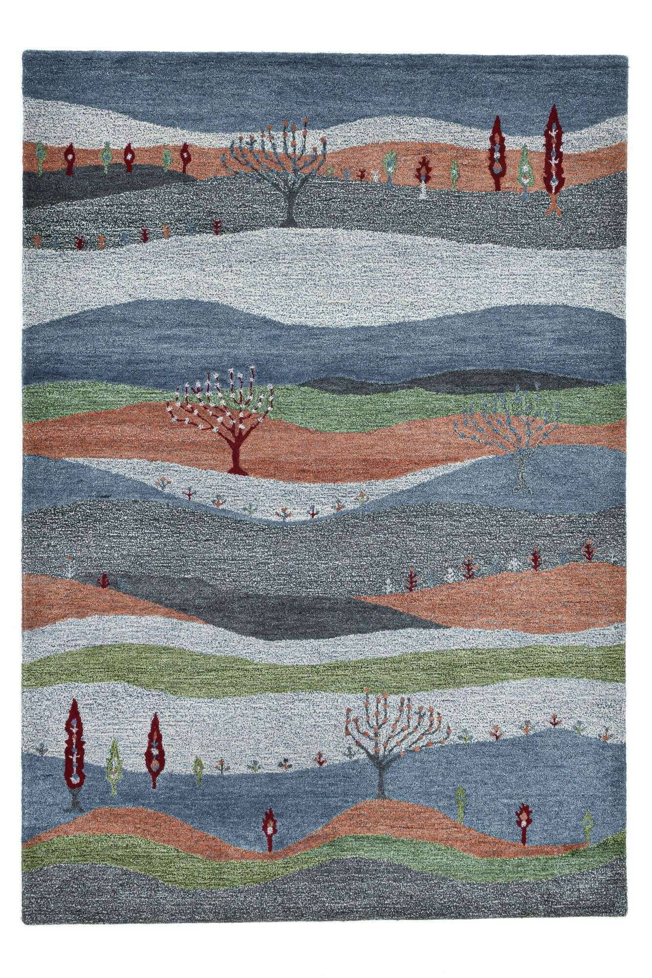 reno_zo-3165-19_704bluemulti_416673_1 Gabbeh Teppich Reno Black Wolle Viskose Blau Bunt 160x230cm