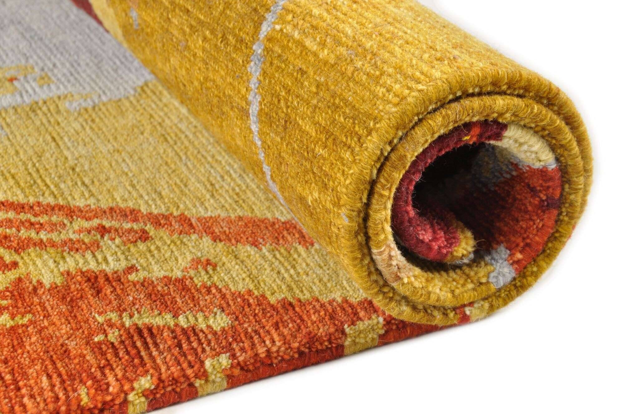 sweetfeet_c3937_405orangemulti_415447_11 Design Teppich Nepal Sweet Feet Tibetwolle - 173x240 cm