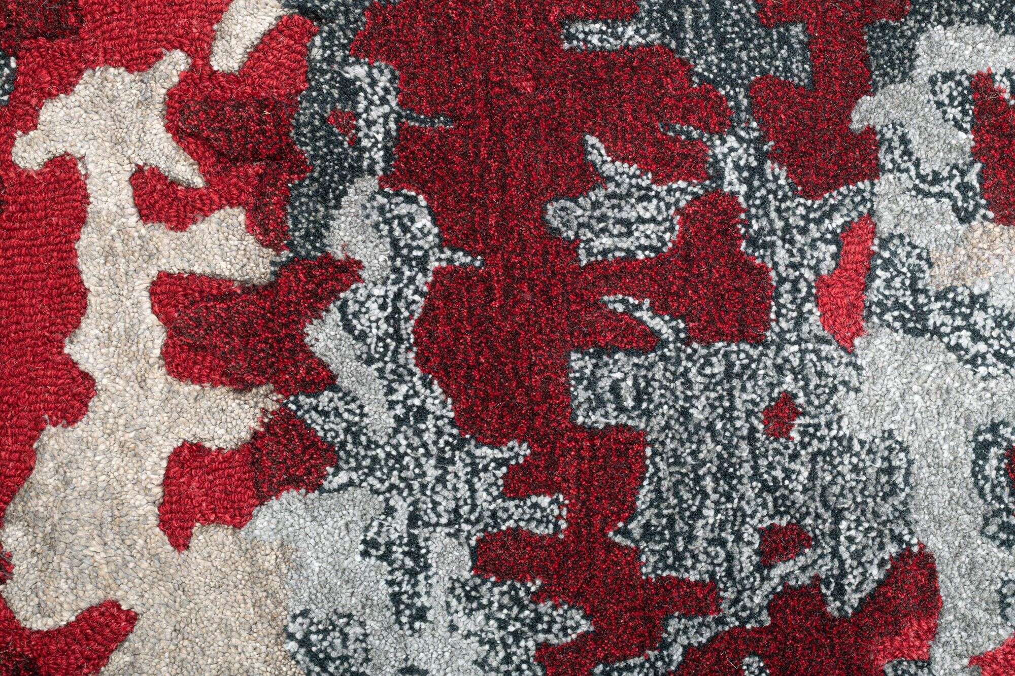 Gabbeh Teppich Reno Wolle Viskose Rot Bunt 160x230cm