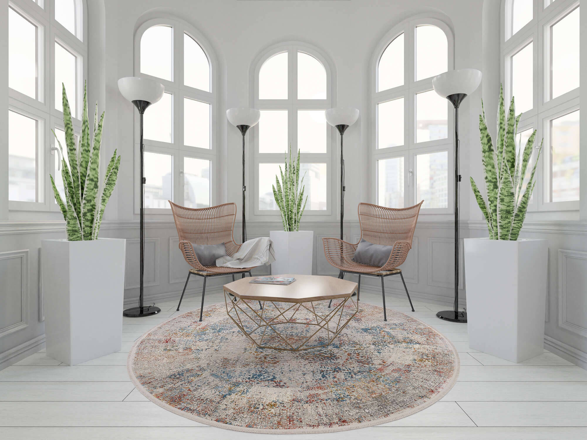 BES04-598-21 OCI Bestseller Cava 04 Teppich rund Vintage