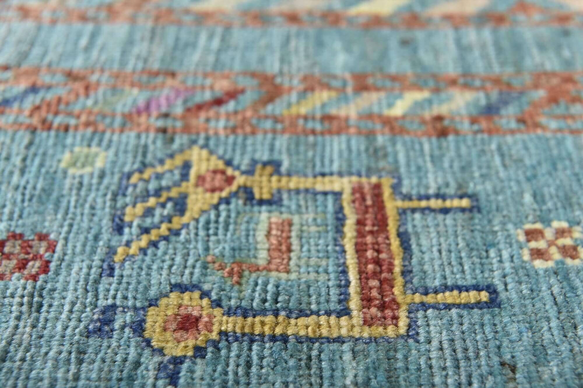 kandashah_1169_723turquoisemulti_427132_3 Kandashah Ziegler Teppich Orient 155x219cm Handgeknüpft Schurwolle