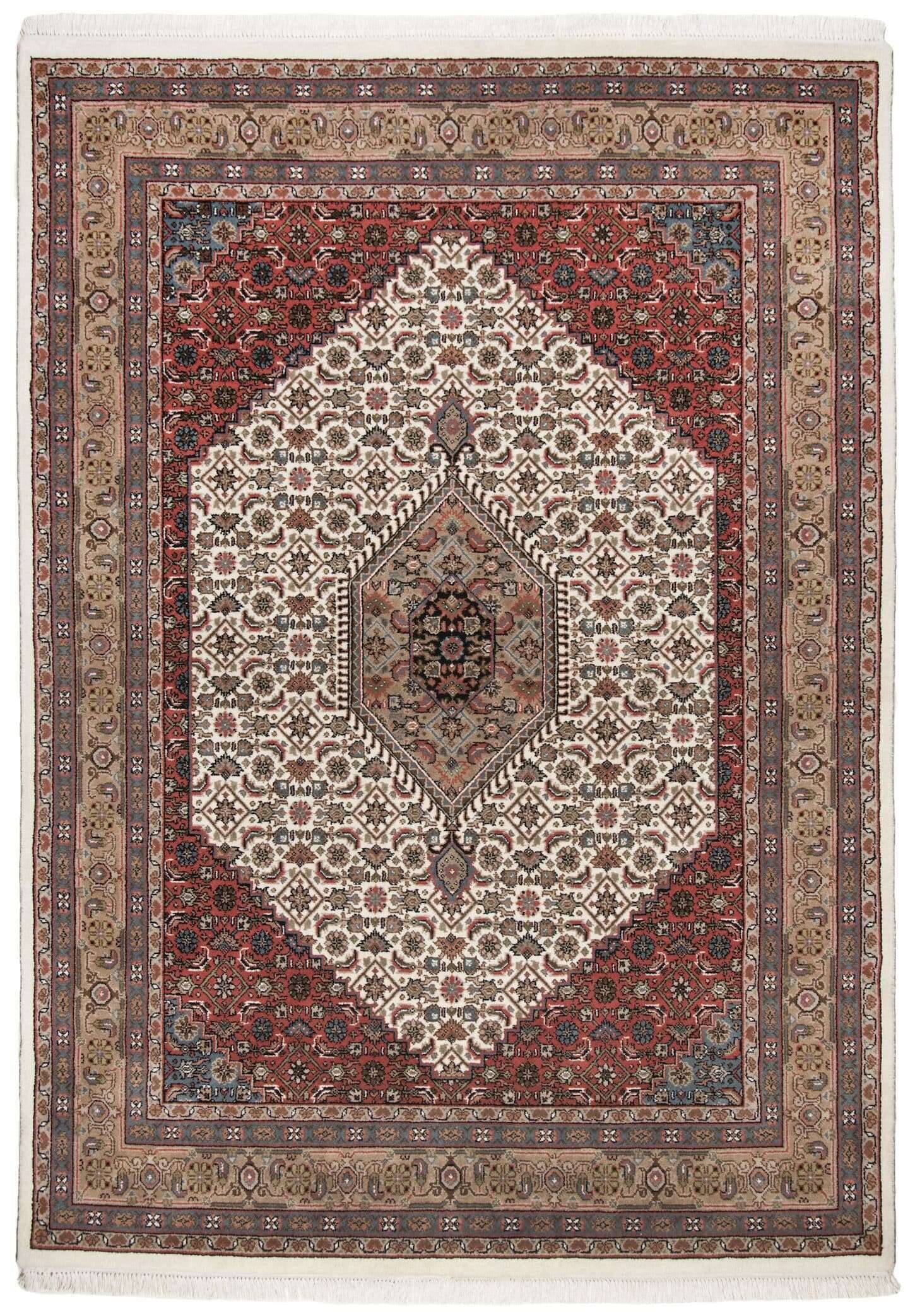 Benares_bidjar_creambrown_402896_1 Handgeknüpfter Orientteppich Benares Bidjar 9/45