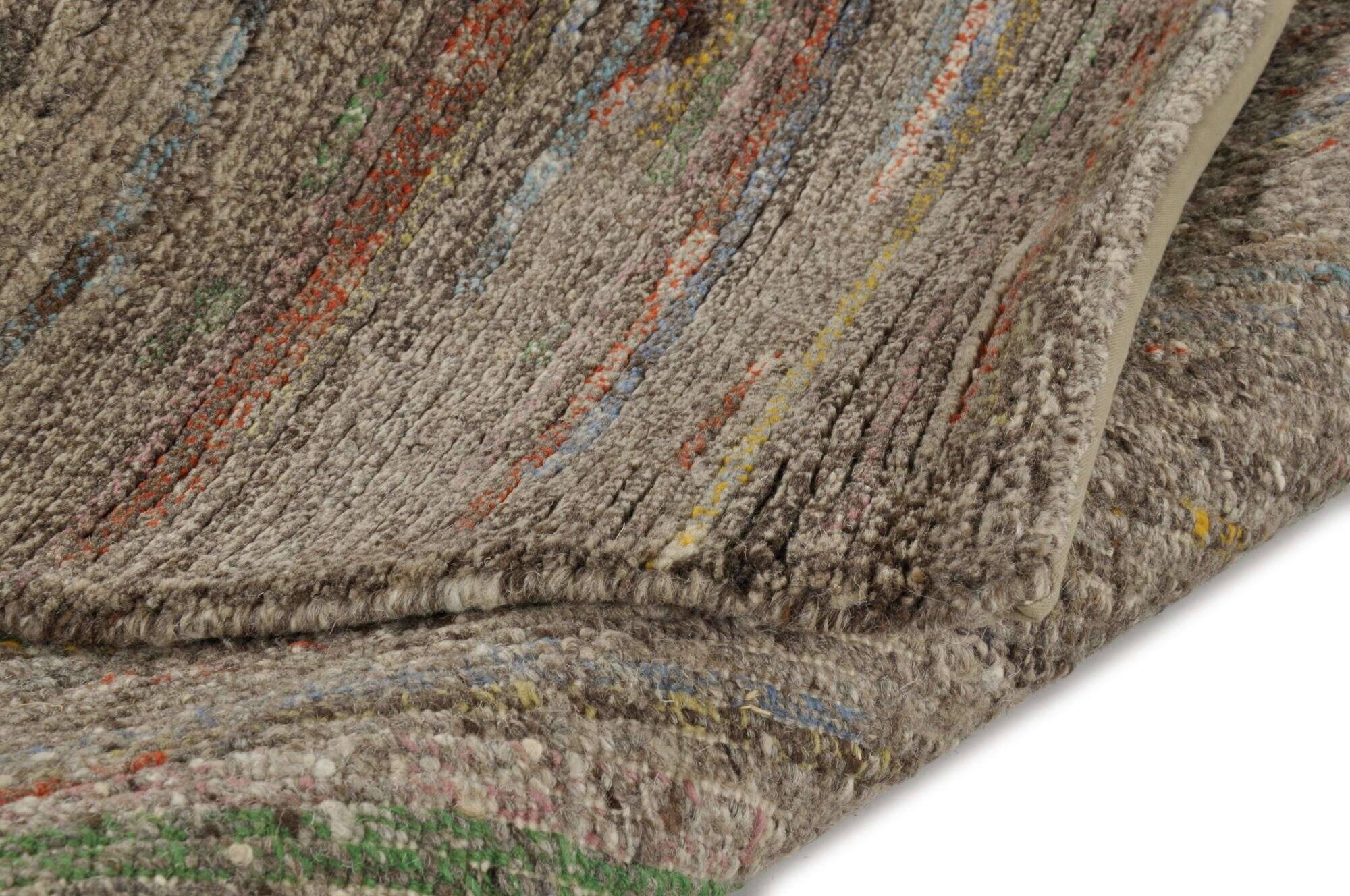 morsum_uni_654greymulti_430912_9 Fangri Nepal Teppich RS621 Handgeknüpft Wolle