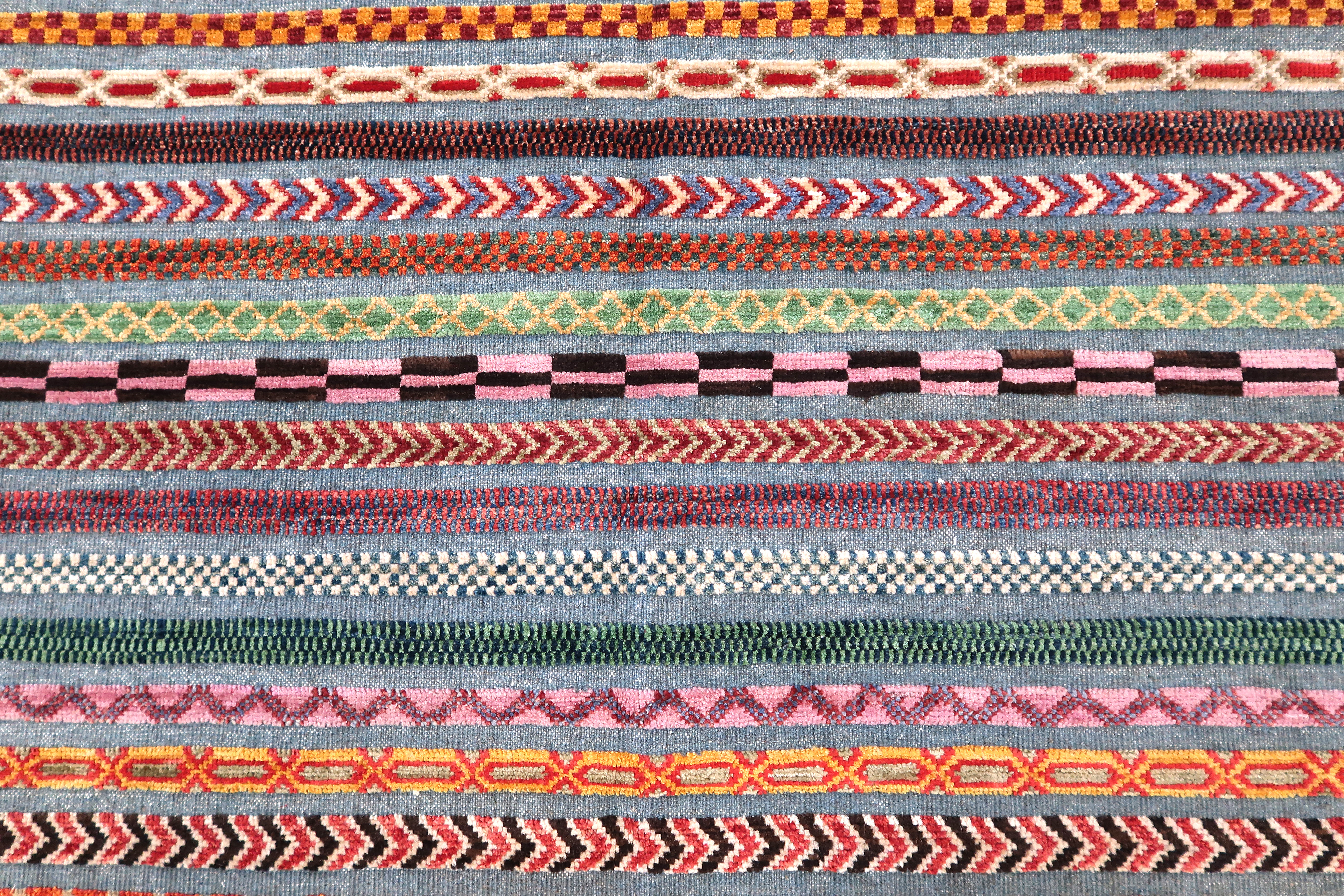 Wunschmaßteppich Funky Lines Orientteppich Handgeknüpft Schurwolle