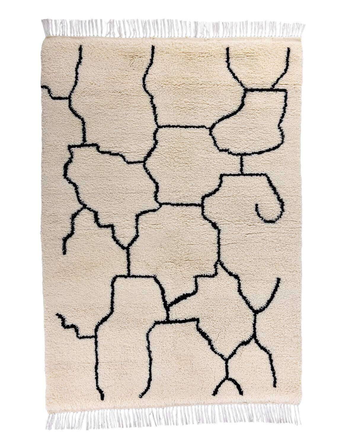 BenniUrein_2013_997Blanc_426562_1 Teppich Ethno Beni Ourain-2013 150x200cm Schafwolle