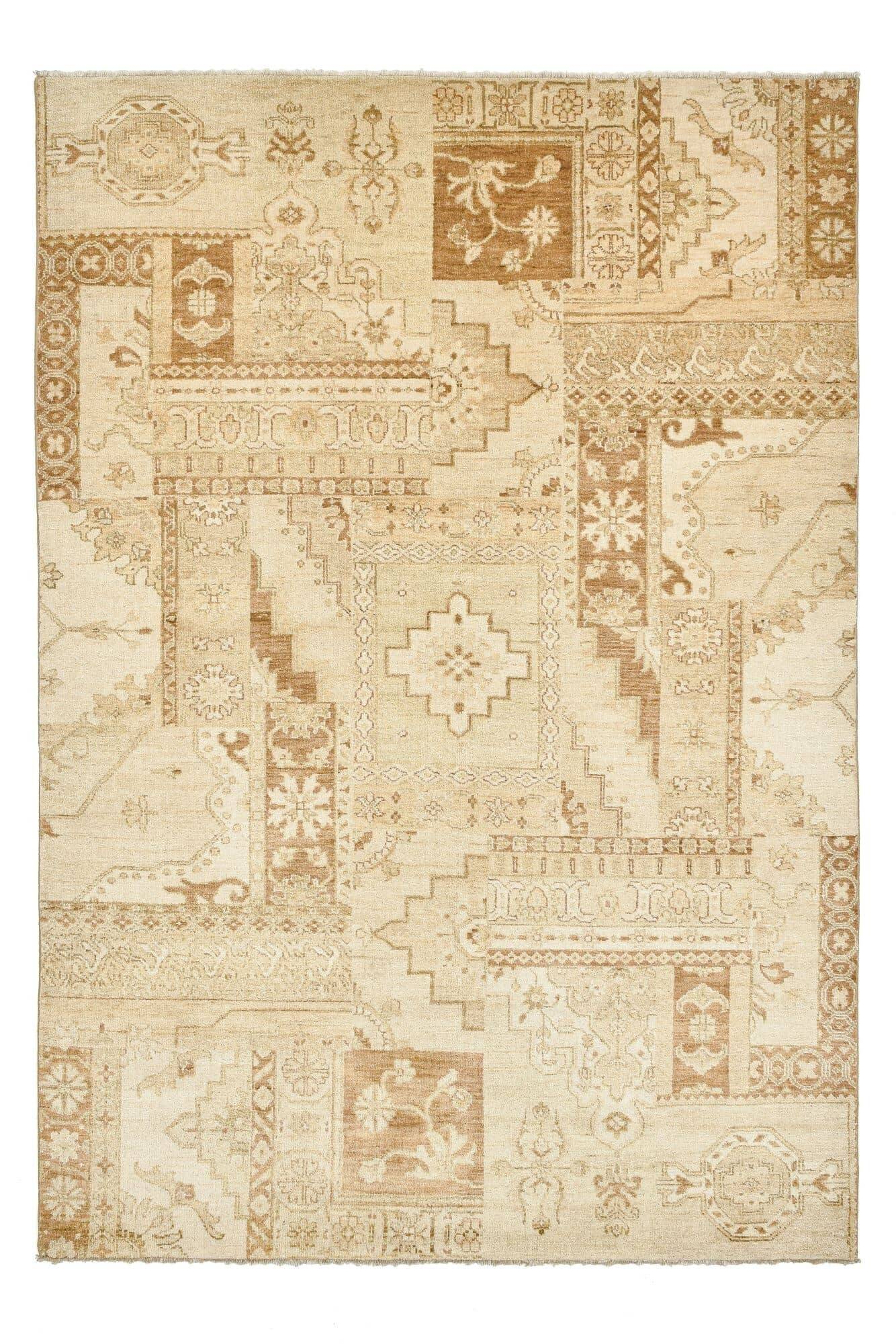 Patchwork Teppich PATCH Handgeknüpft beige 170x240cm Patchwork Teppich PATCH Handgeknüpft beige 170x240cm