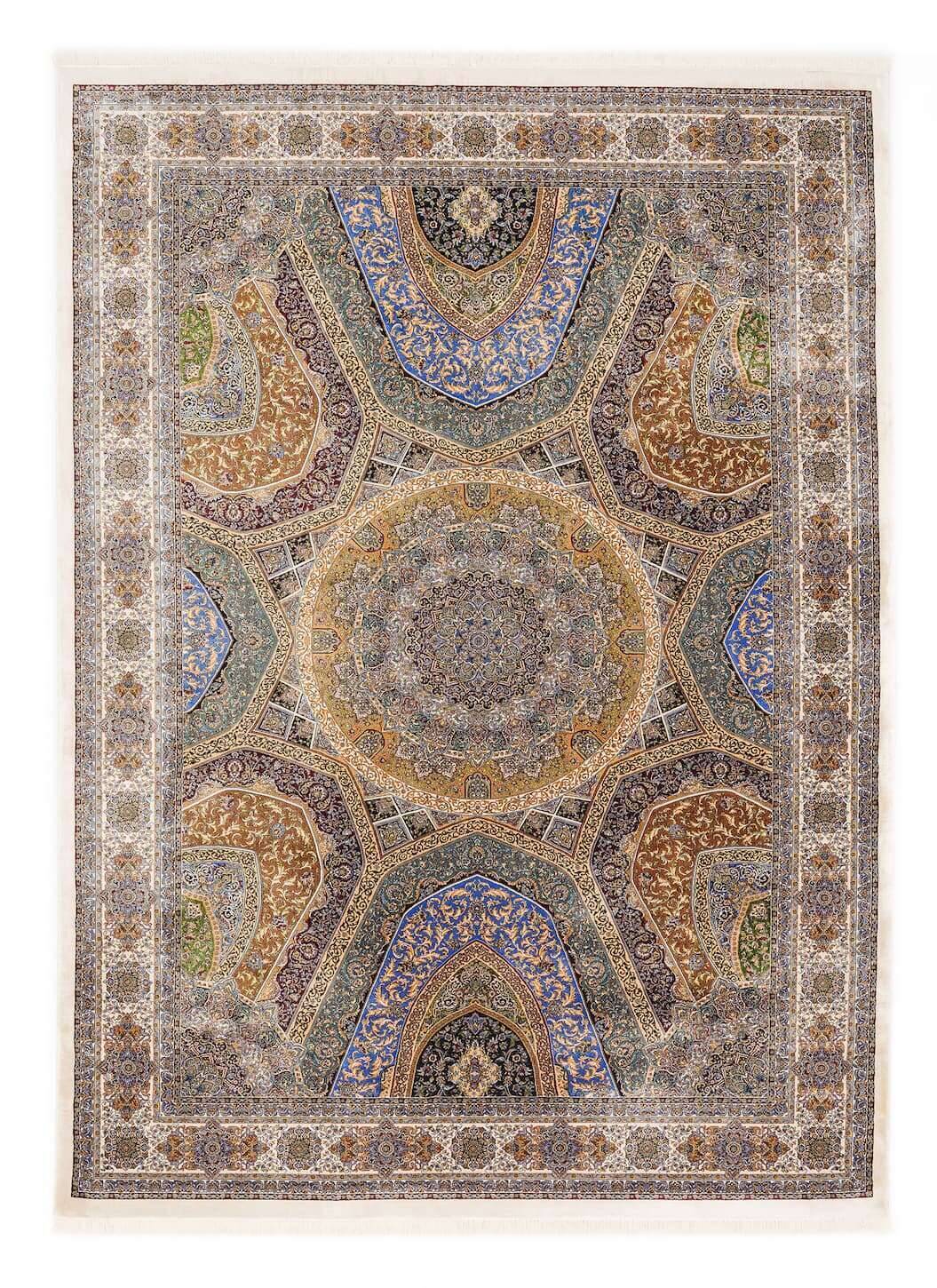 SL008-598-2 Teppich OCI Silk Line Shah Abbas Orient Design mit Fransen