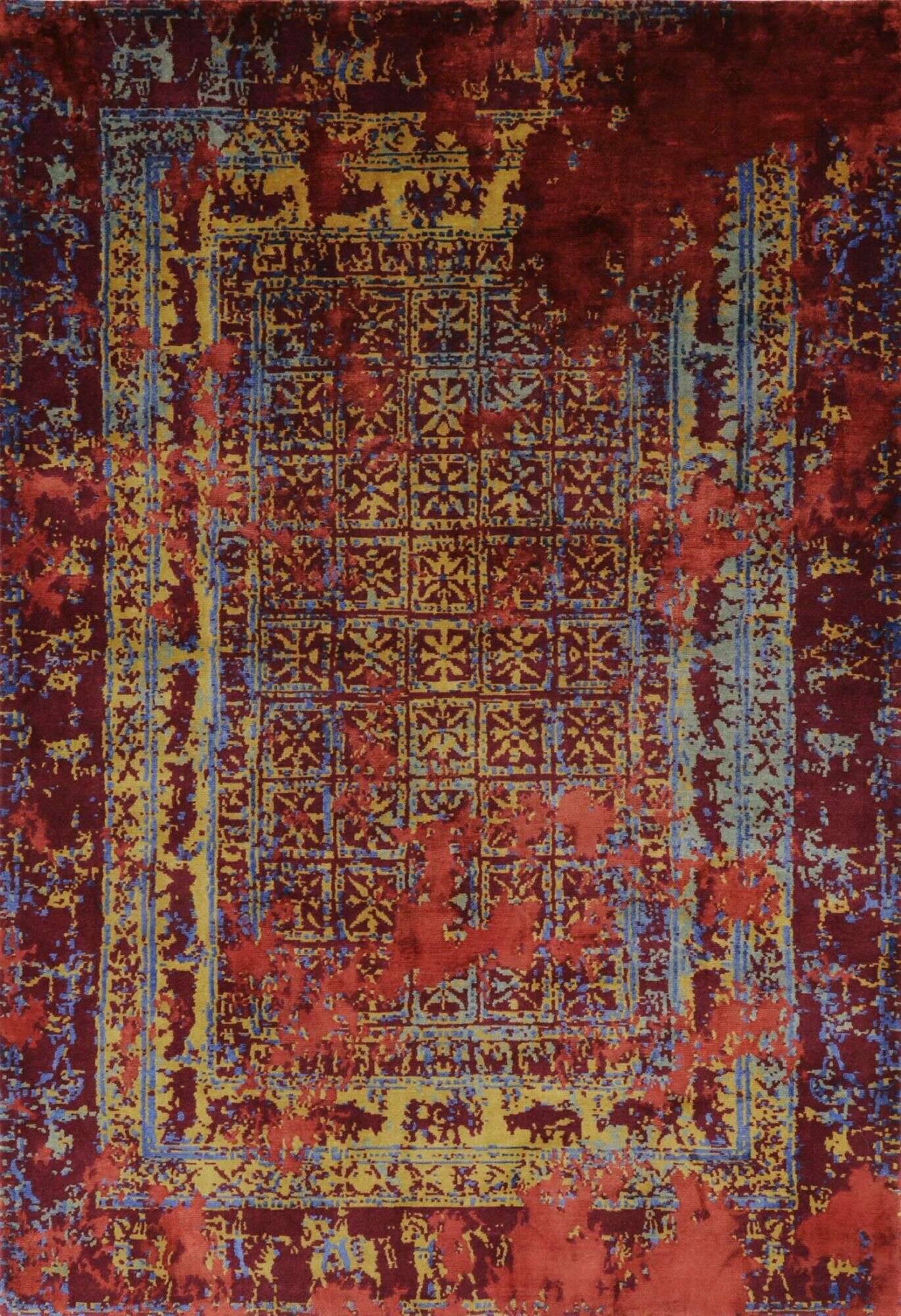 Nepal Teppich Jabu Silk 60 Wolle Seide Design 252x300cm