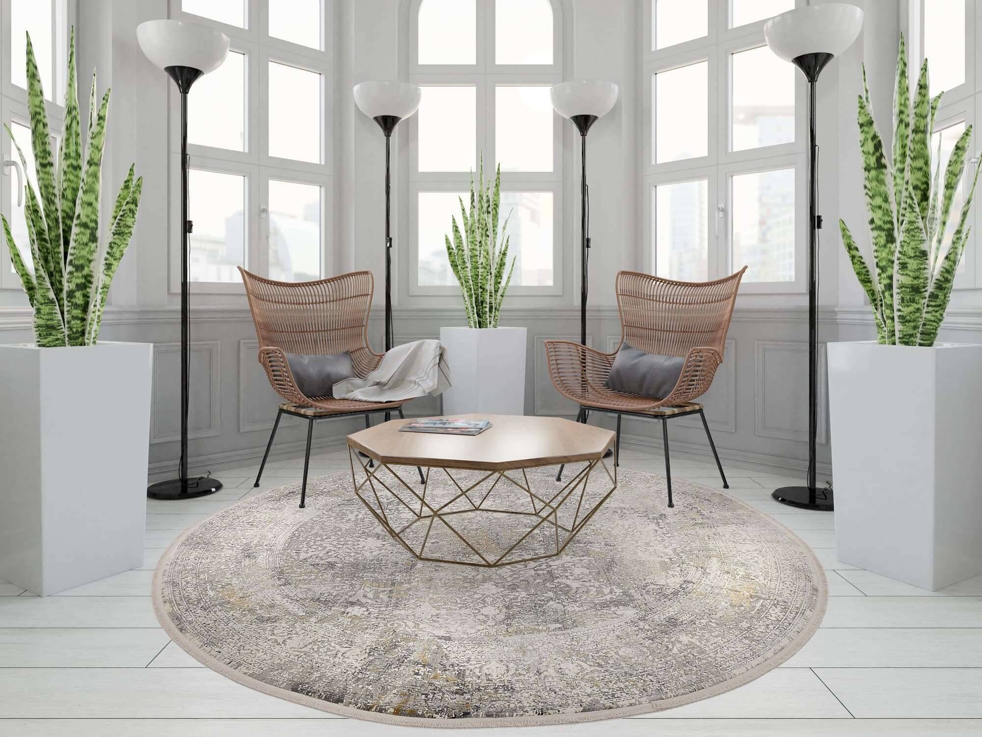 BES04-669-21 OCI Bestseller Cava 04 Teppich rund Vintage