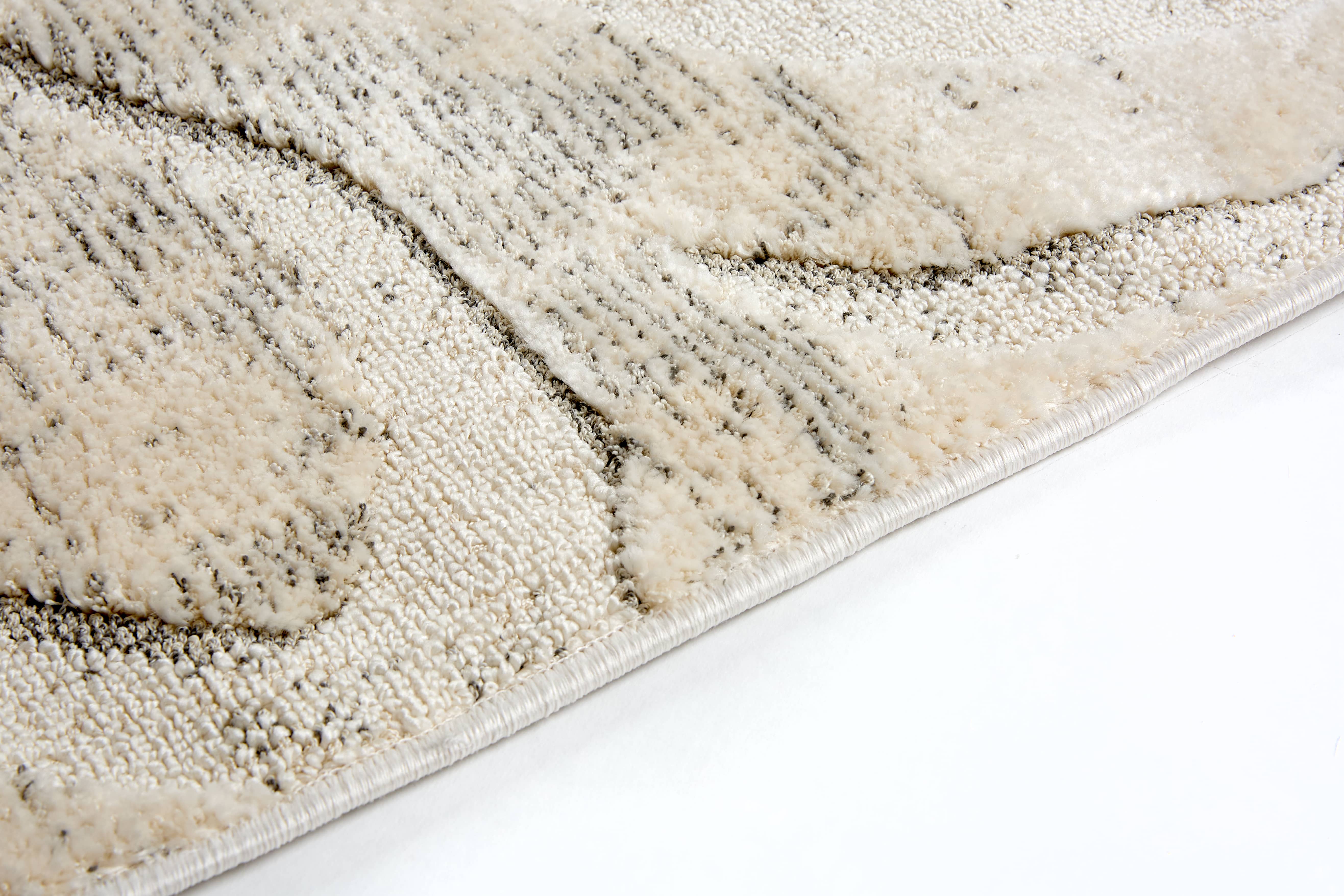 Wohnteppich Lou D.251 C.003 Wellen creme-grau