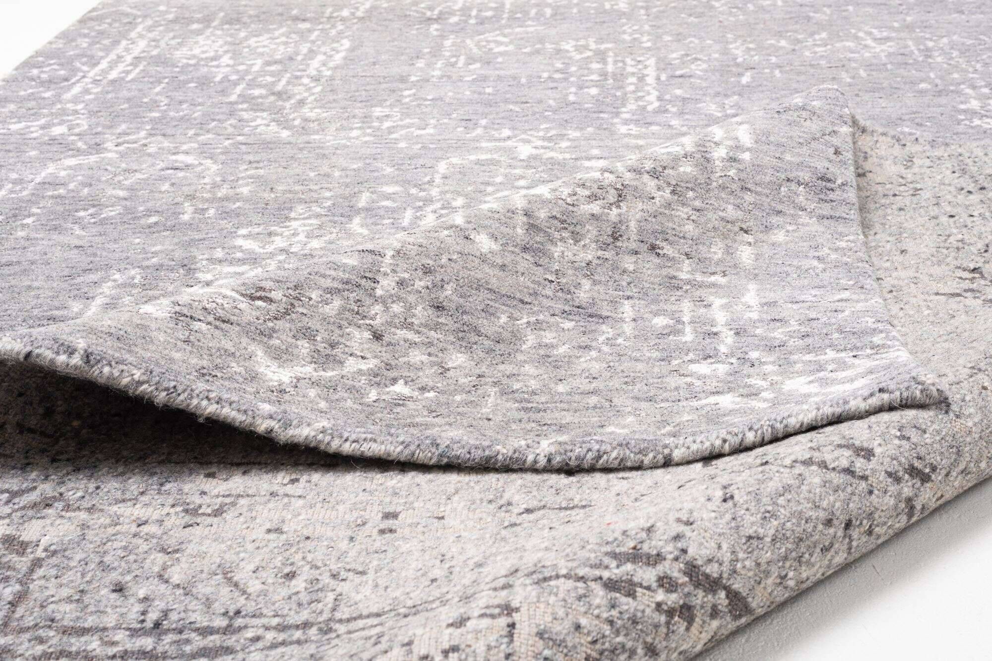 queenscity_zo-1887-17_650grey_409263_9 Vintage Teppich Queenscity 160x230cm Handgeknüpft Wolle Viskose Grau