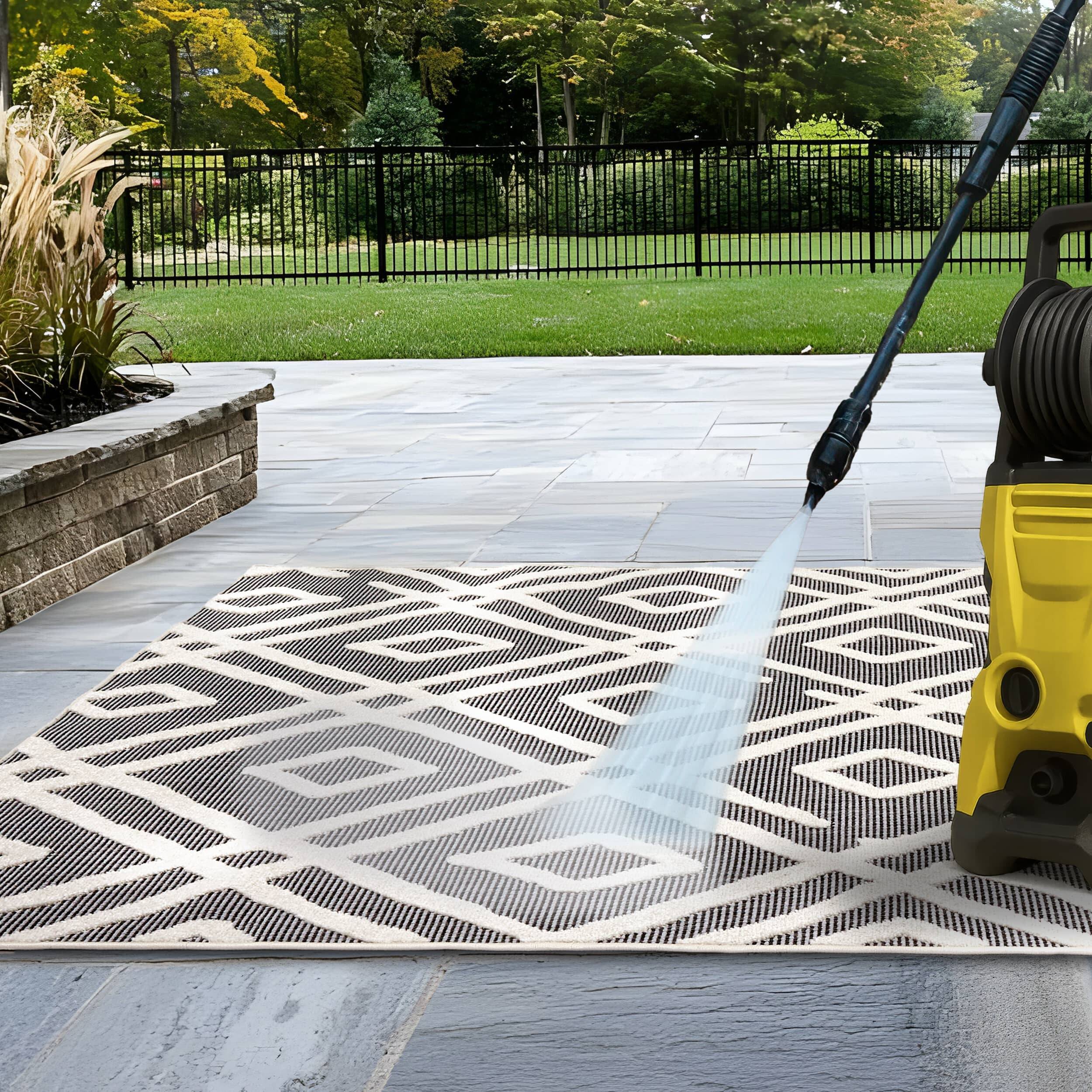 In- und Outdoor Teppich Serina D.252 C.004 Ethno grau/weiß In- und Outdoor Teppich Serina D.252 C.004 Ethno grau/weiß