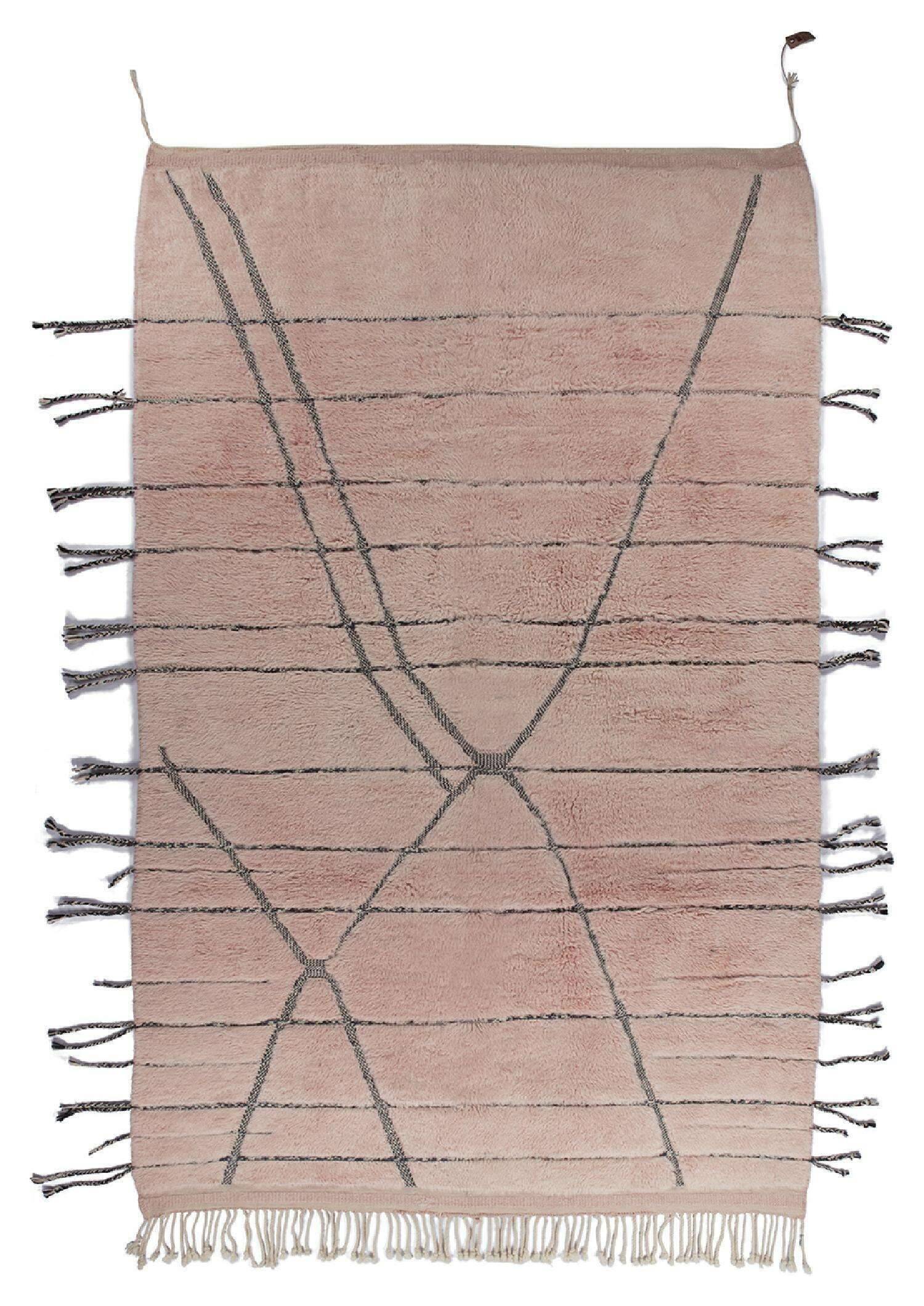 BeniOurain_PP65_231rose_418794_1 Teppich Beni Ourain Design 207x325 cm Wolle