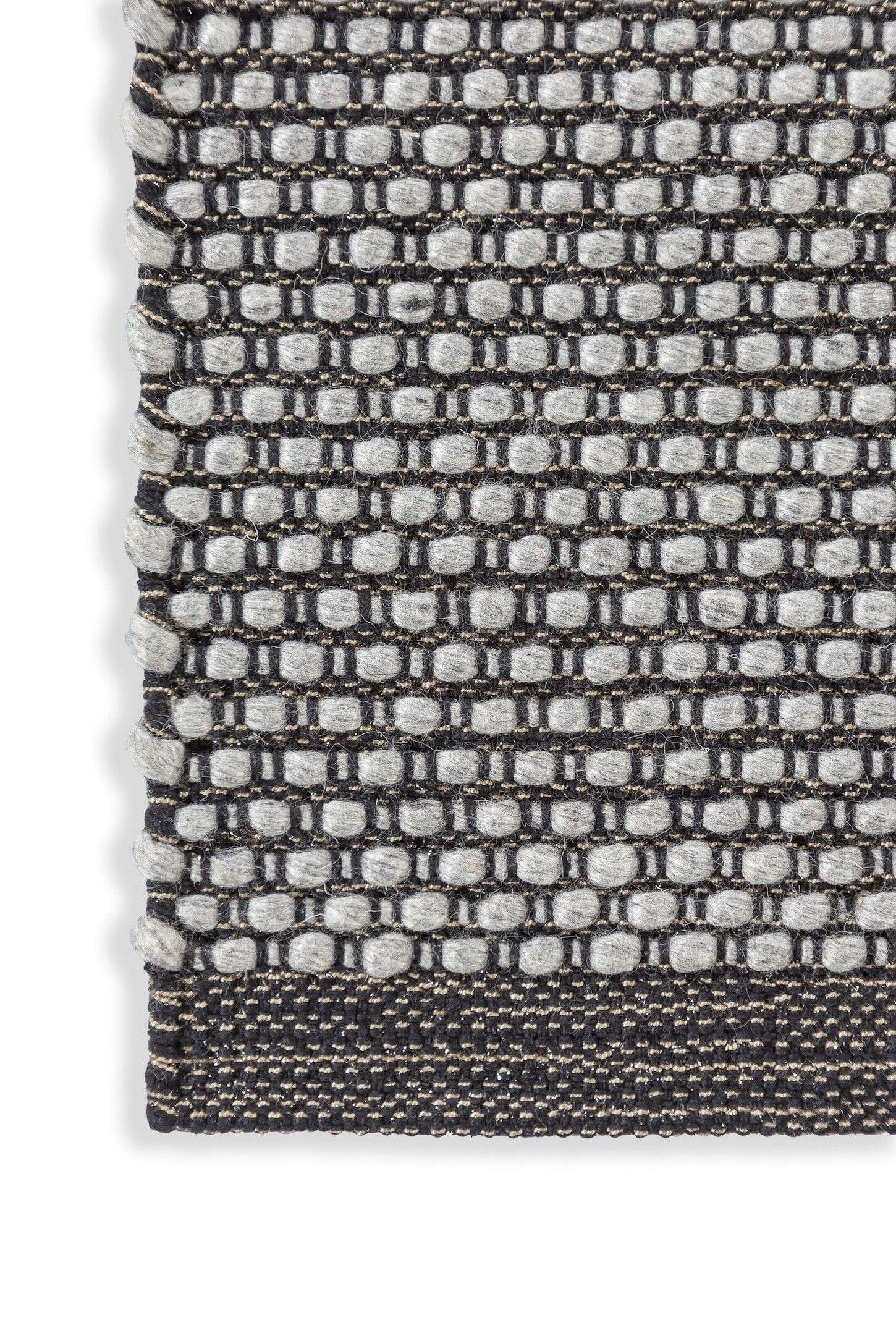 Handwebteppich Luna 6018-191-040 grau Einfarbig Teppich natur