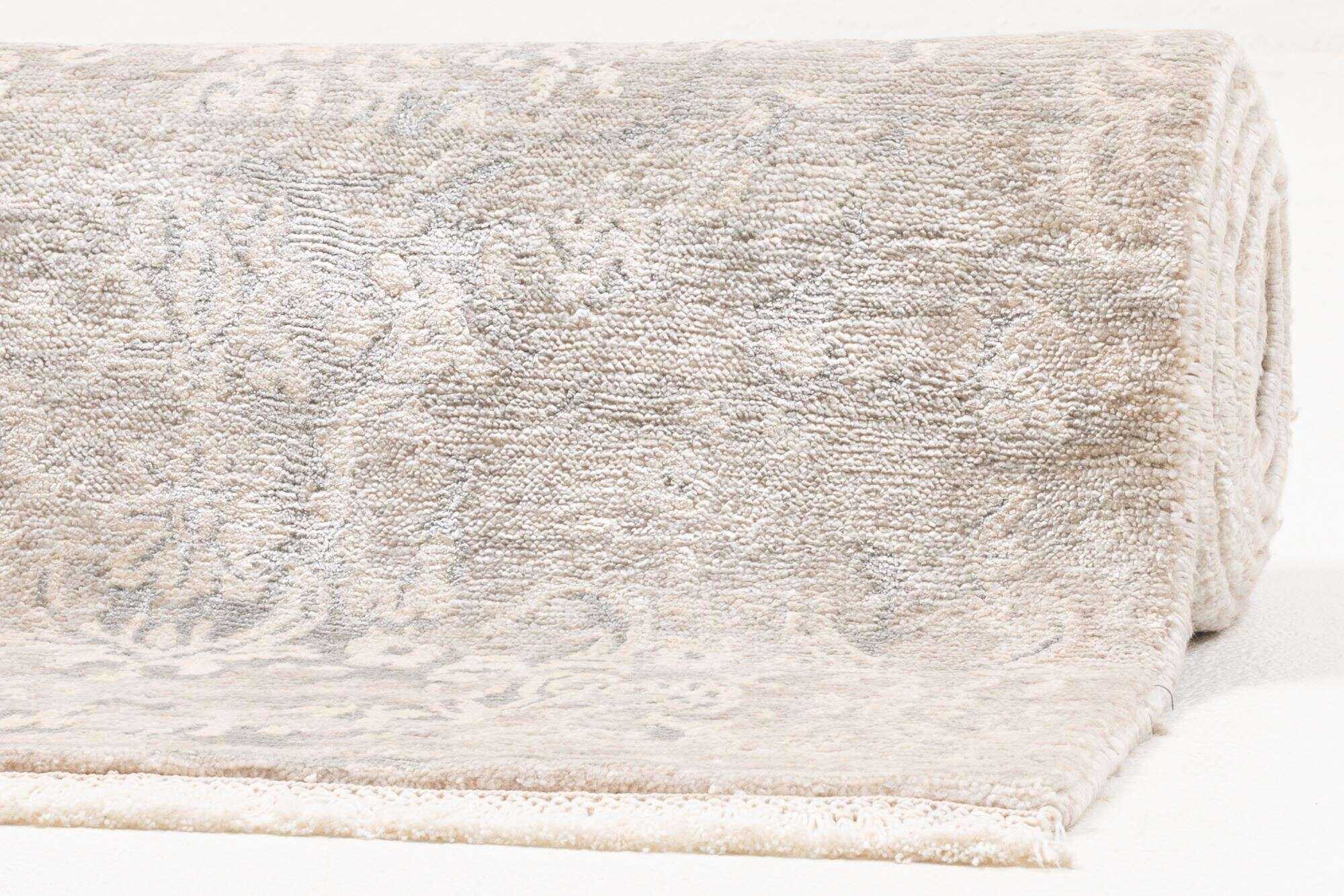 Design Teppich Queensland 170x240cm Handgeknüpft Viskose beige