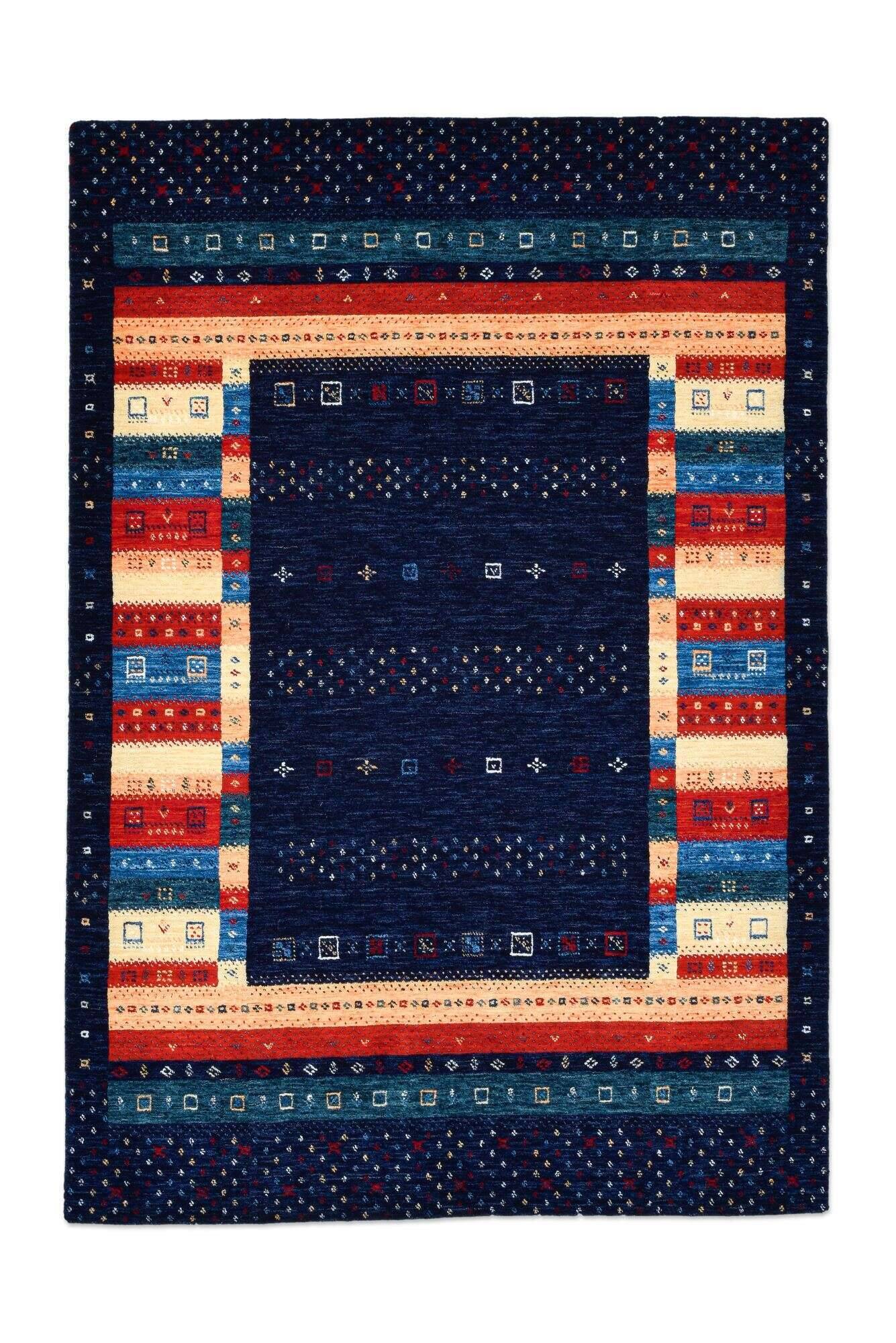 lorisuperdiamond_zo-2418-18_708darkblue_412778_1 Gabbeh Orient Teppich 160x230cm Schurwolle blau bunt