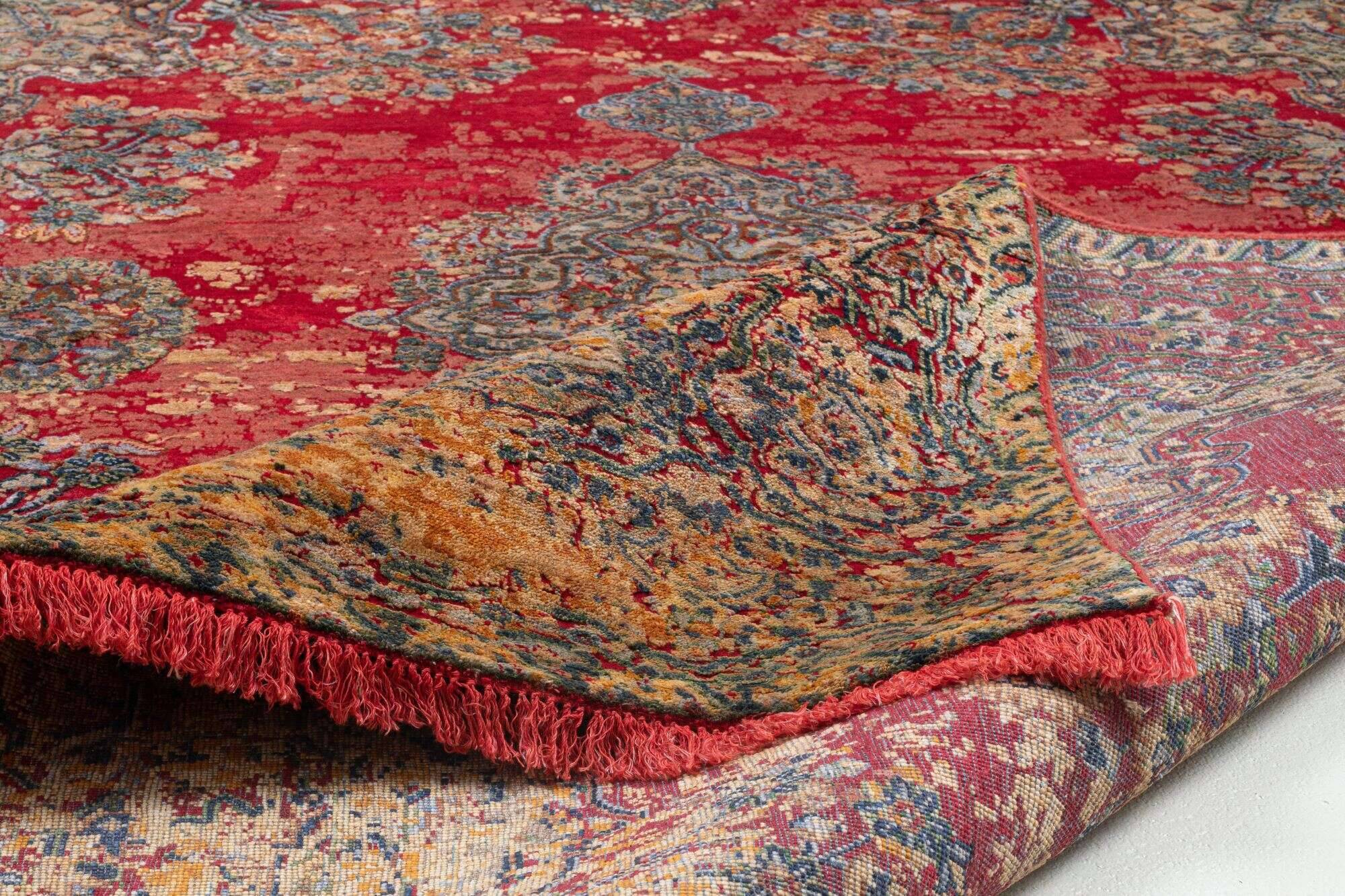 sadra_mb904_203red-multi_435769_6 Design Teppich Sadra Handgeknüpft rot bunt Medaillon 172x245 cm